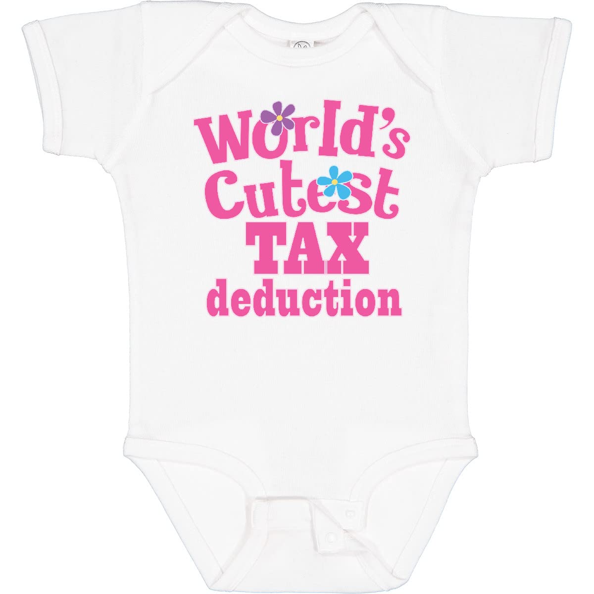 Inktastic Tax Deduction - World's Cutest Girls Baby Bodysuit | Funny Infant Onesie for Newborns & Toddlers | Perfect for Family Photos, Holidays & Playdates