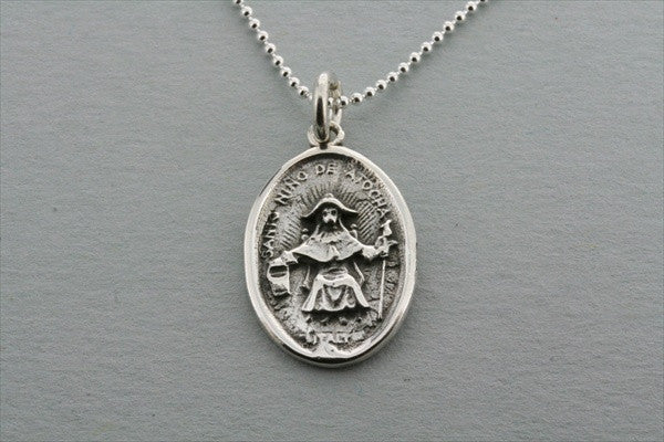 St. Christopher Atocha Pendant on 55cm Ball Chain - Religious Jewelry for Protection & Travel Blessings