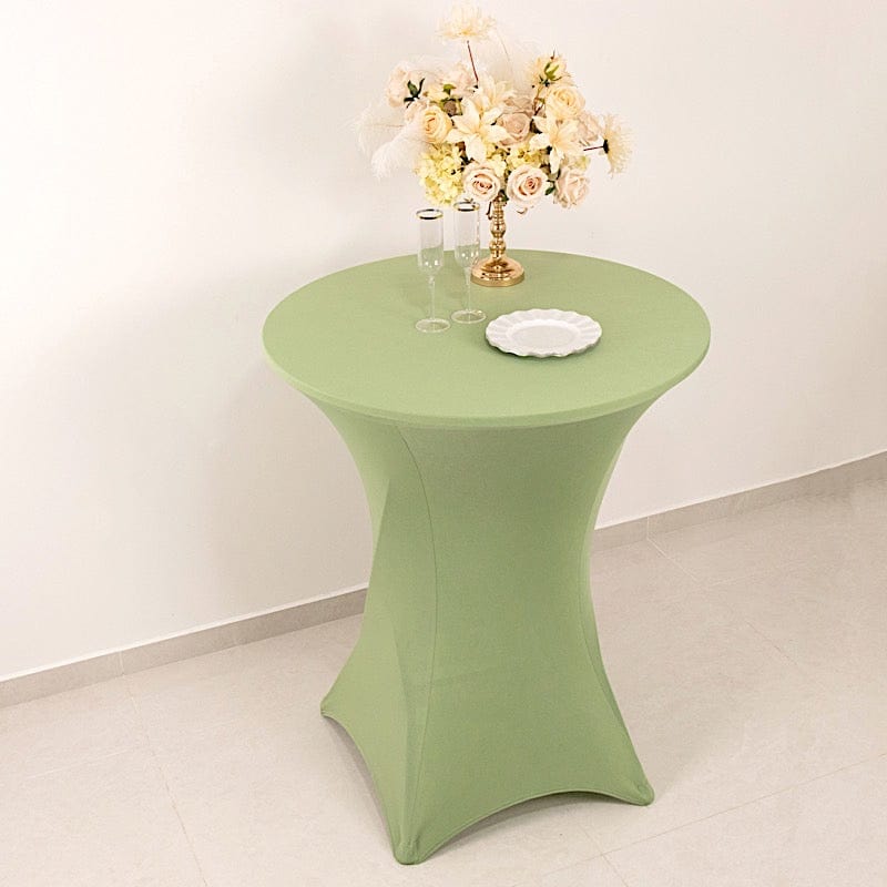 36 Elegant Spandex Cocktail Table Covers - High Top Style Stretch Tablecloths for Round Tables - Perfect for Weddings, Parties & Home Decor