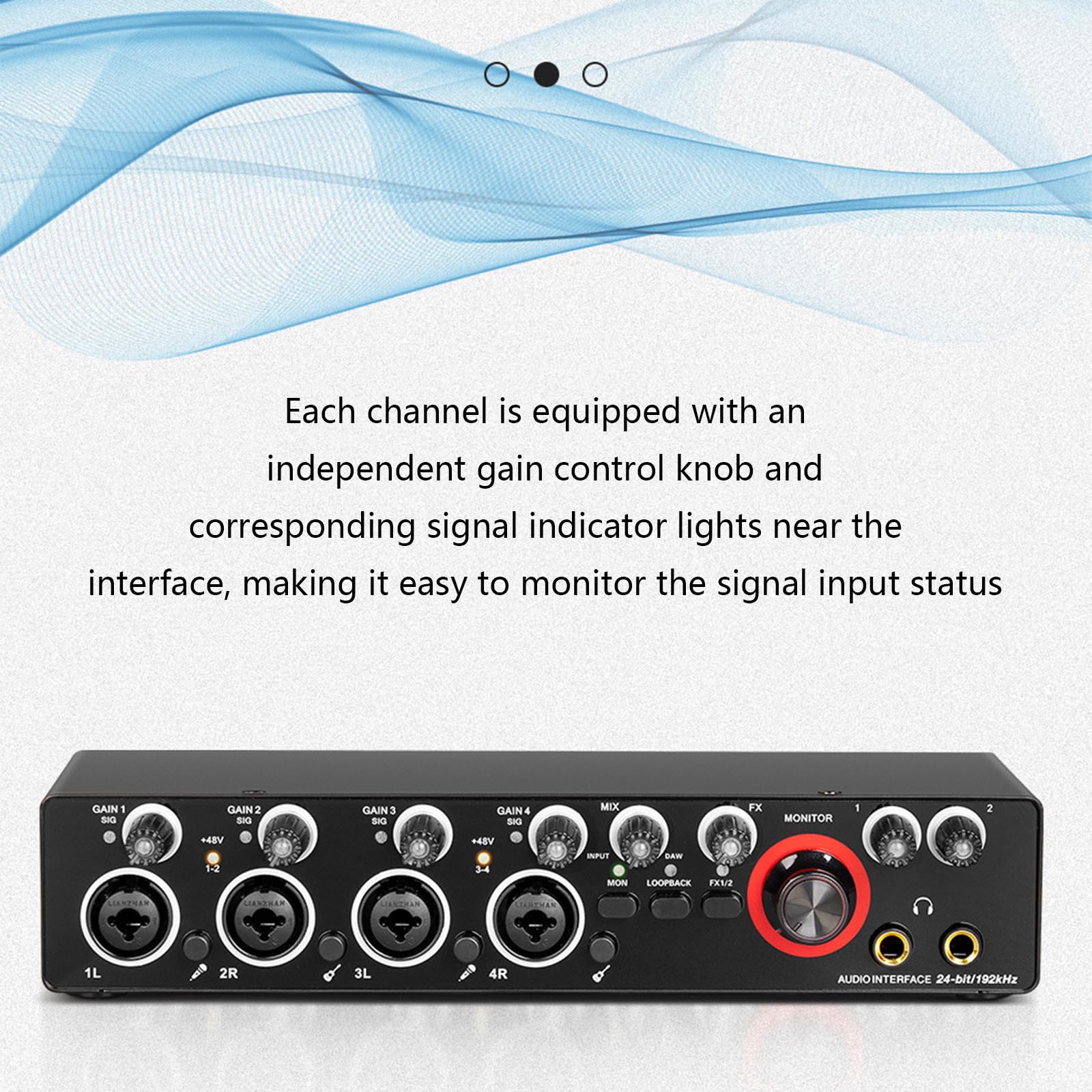 Professional External USB Sound Card with +48V Phantom Power for Studio Recording, Live Streaming & Podcasting - High-Quality Audio Interface for PC & Mac