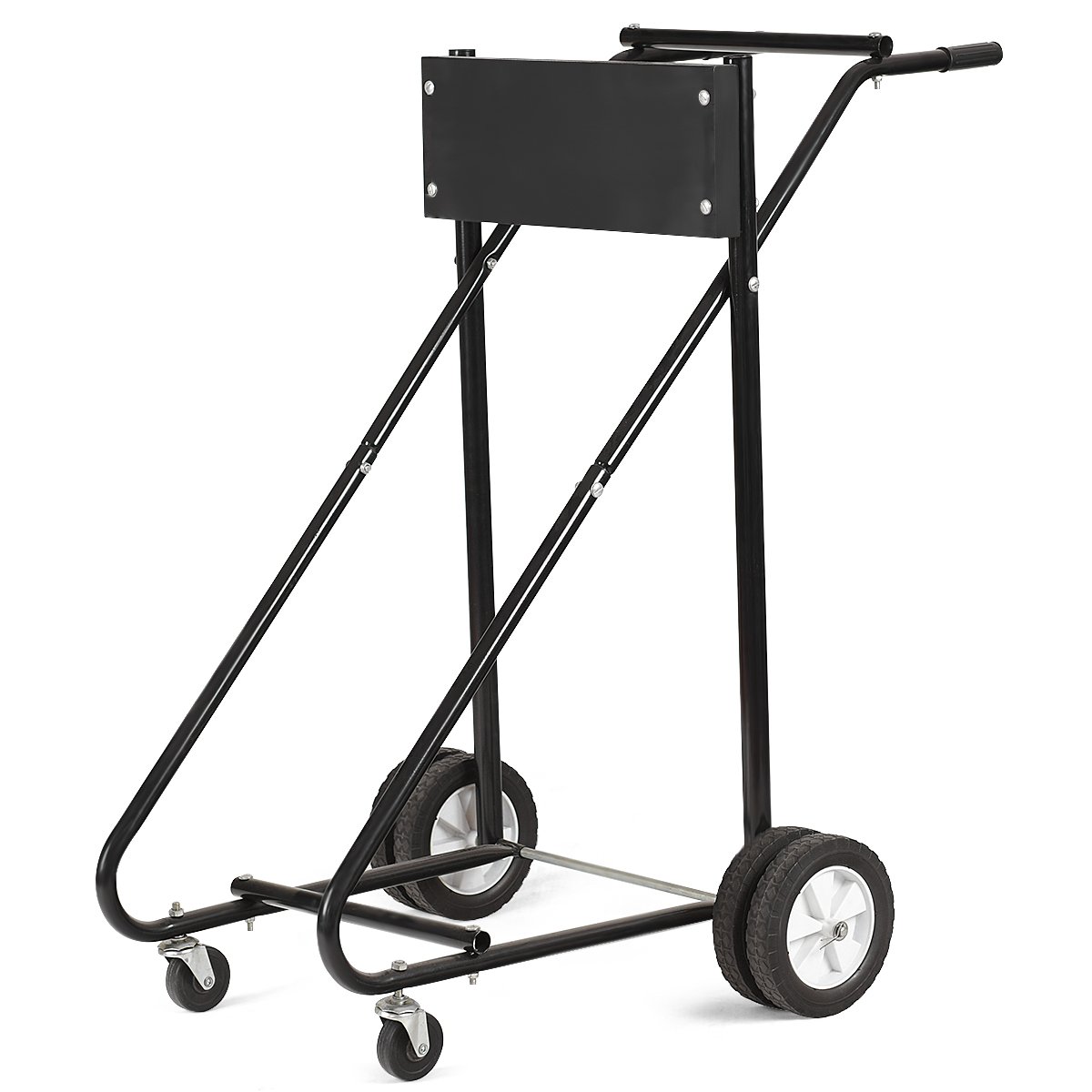Goplus Heavy Duty Outboard Boat Motor Stand - 315 LB Capacity Engine Carrier Cart Dolly for Storage & Maintenance (Black) | Perfect for Marine Mechanics, Boat Repair Shops & DIY Watercraft Maintenance