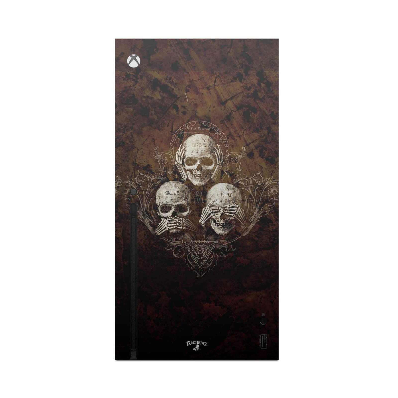 Official Alchemy Gothic Three Skull Vinyl Skin Decal Sticker for Xbox Series X Console & Controller - Gothic Gaming Accessory for Horror & Dark Theme Enthusiasts