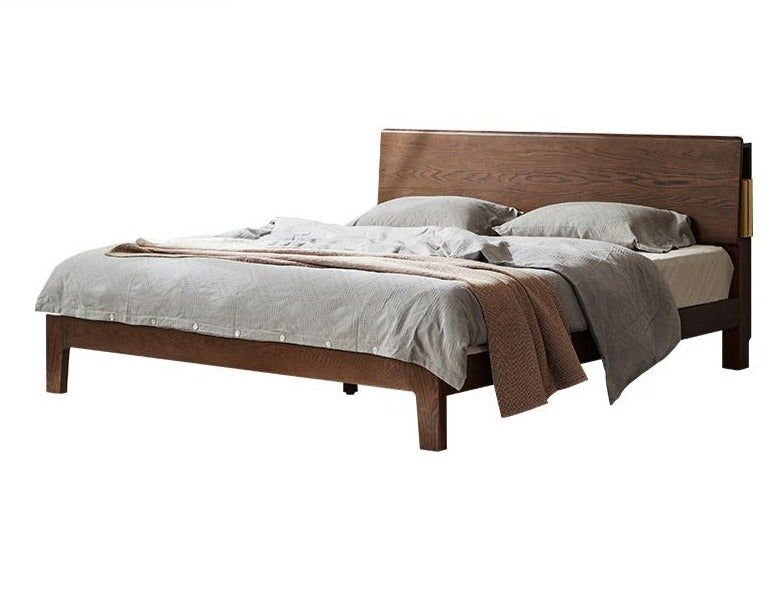 BRYSON Japanese Nordic Style Solid Wood Bed Frame - Minimalist Modern Bedroom Furniture for Small Spaces & Cozy Home Decor