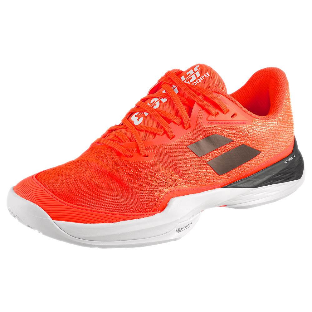 Babolat Men's Jet Mach III Clay Court Tennis Shoes - Strike Red/White | Lightweight & Durable for Competitive Play on Clay Courts