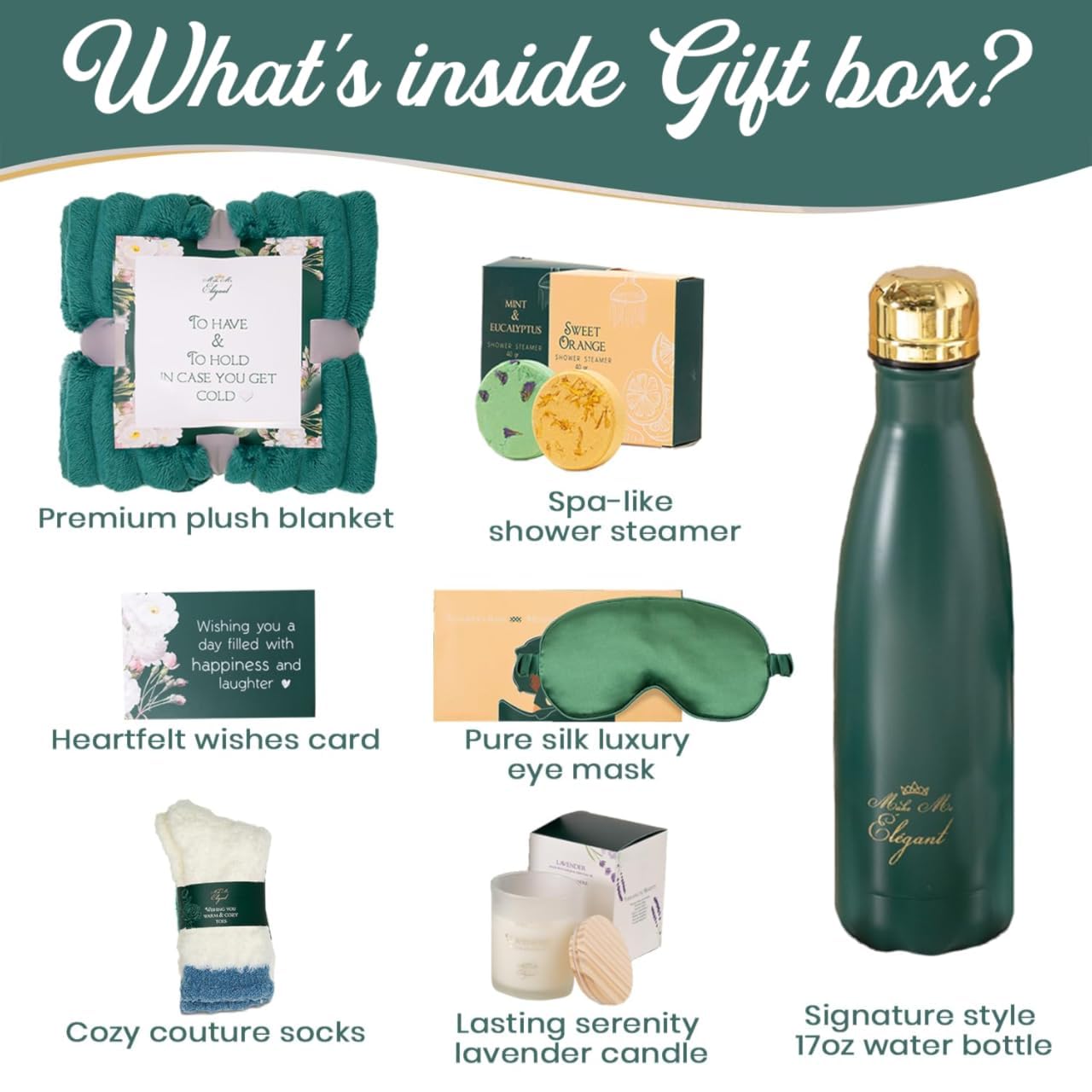 Elegant Gift Box for Women - Relaxing Spa Set & Self Care Package | Birthday, Mother's Day, Women's Day & Get Well Soon Gift Basket | Perfect for Home Spa, Pampering & Special Occasions