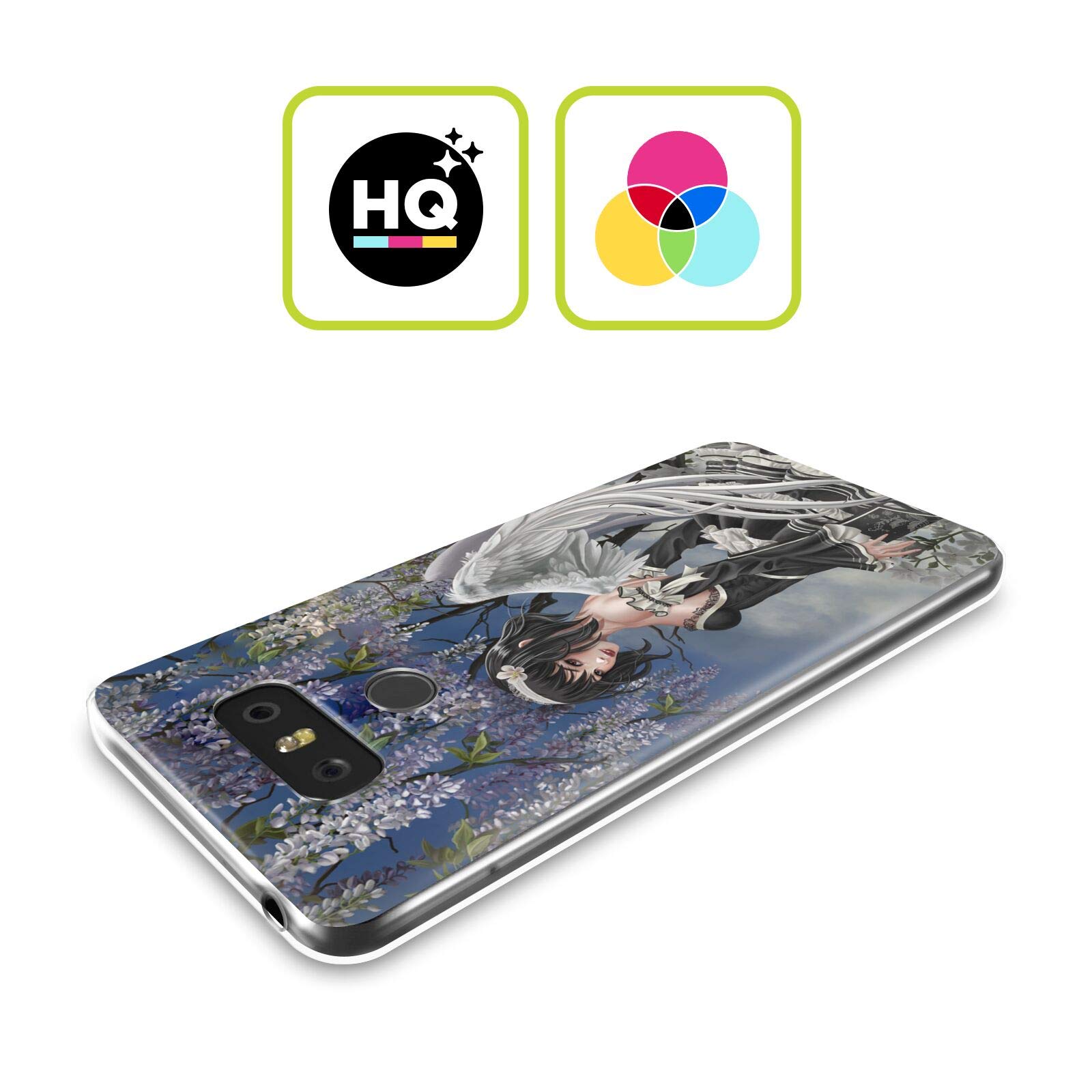 Head Case Designs Nene Thomas Angel & Flowers Anime Fairy Gothic Soft Gel Phone Case for LG G8 ThinQ - Perfect for Cosplay, Gothic Fashion & Anime Enthusiasts