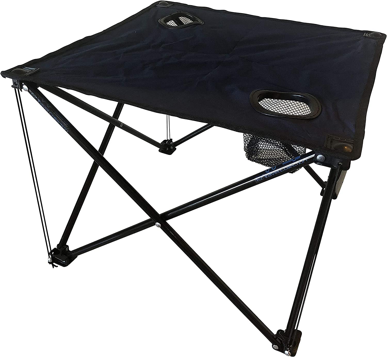 Portable Folding Camping Table with Cup Holders & Carry Bag - Compact Camping Stool with Mini Light - Perfect for Outdoor Picnics, Beach Trips & Backyard BBQs