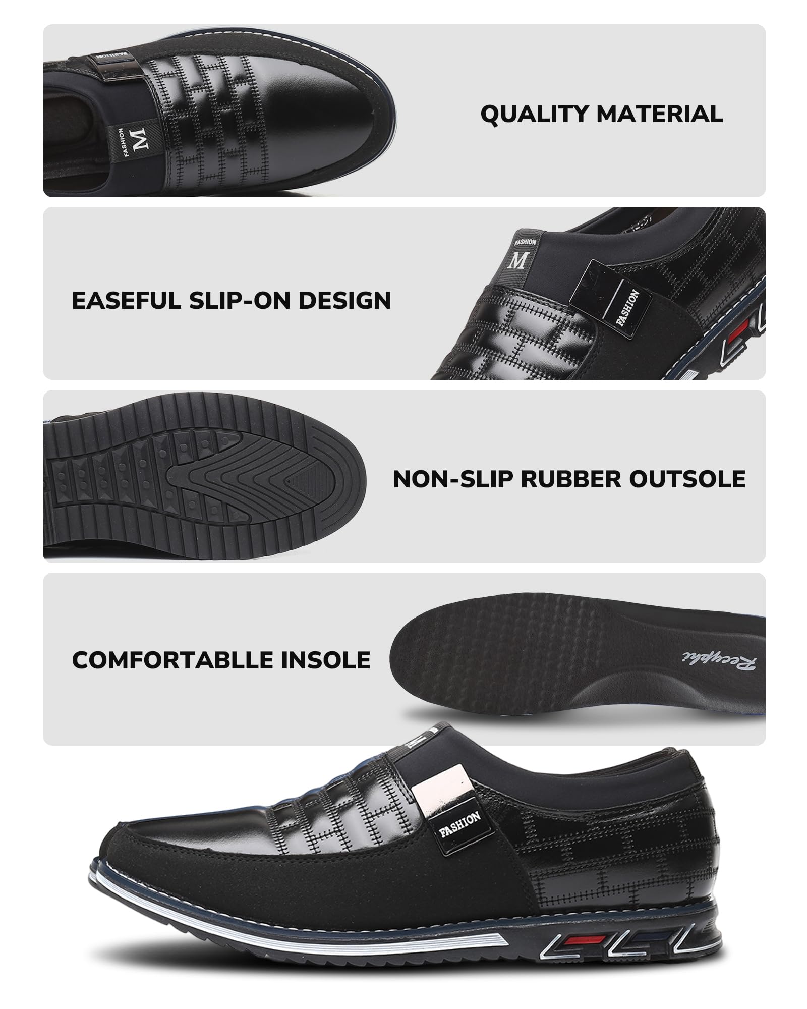 Men's Orthopedic Leather Oxford Derby Shoes - Comfortable Formal Business Dress Sneakers for Walking, Driving & Casual Wear | Perfect for Office, Travel & Daily Use