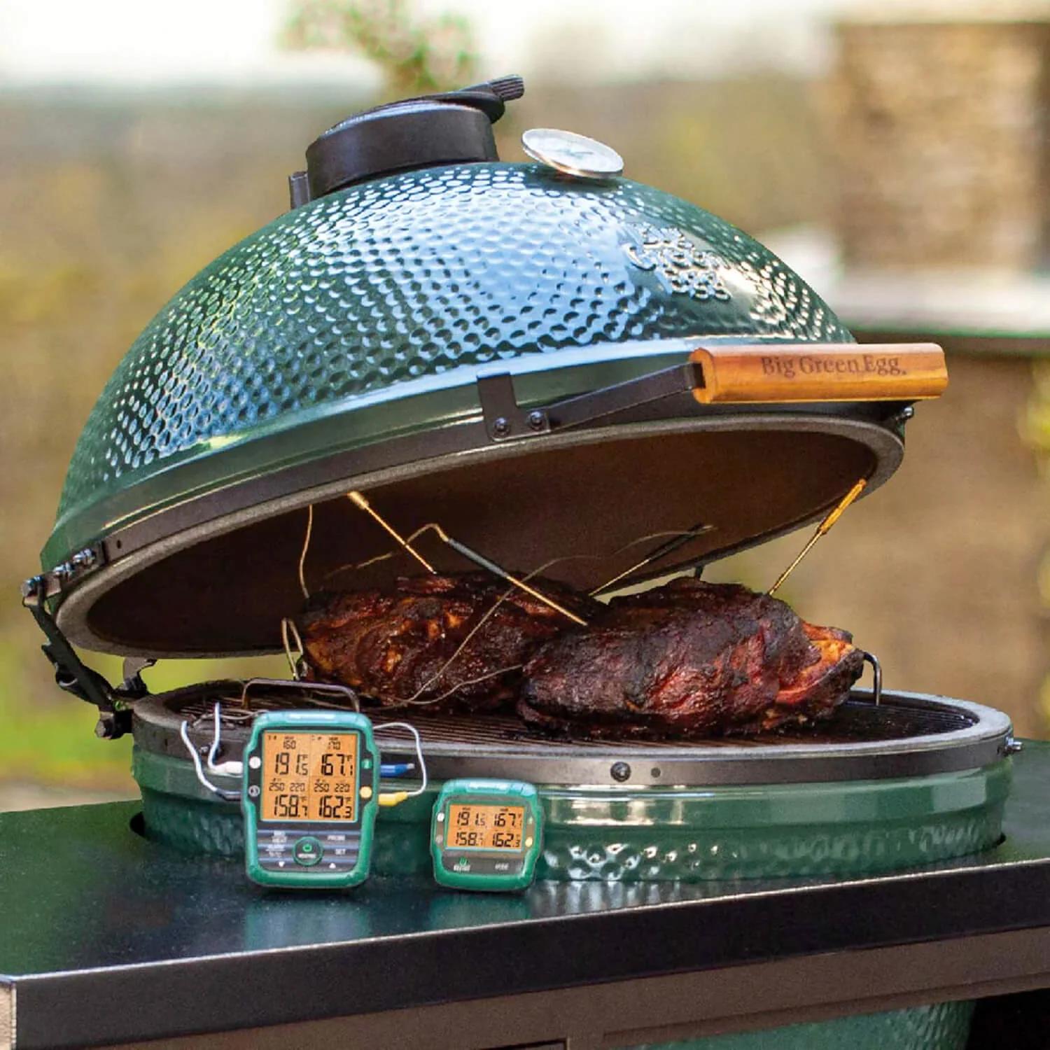 Big Green Egg 4-Probe Wireless Meat Thermometer 128003 - Premium BBQ Grill Smoker Temperature Monitor for Steak, Turkey, Chicken, Pork - Perfect for Outdoor Cooking, Backyard Grilling & Smoking
