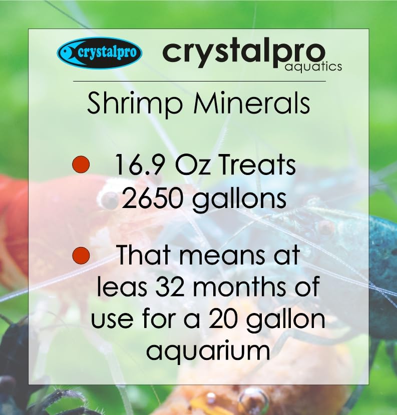 Shrimp Minerals 16.9oz - Essential Aquarium Salt for Freshwater Shrimp Tanks - Neocaridina & Caridina Care