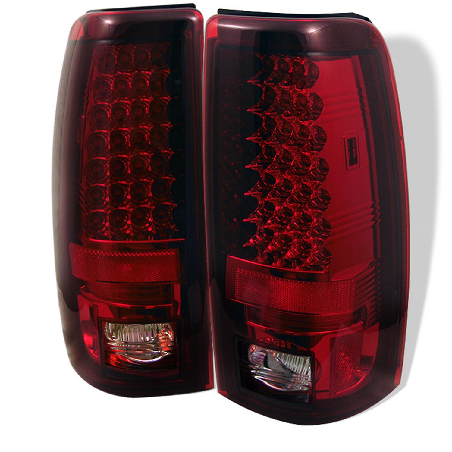 03-06 Chevy Silverado 1500/2500 & 04-06 GMC Sierra 1500/2500/3500 LED Tail Lights - Red Clear (Fleetside Only, Not for Barn Door) | Durable Replacement for Enhanced Night Visibility & Safety