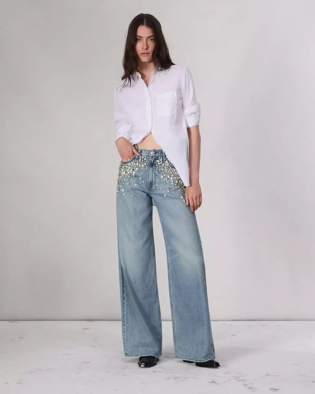 Featherweight Sofie Wide Leg Jeans - Lightweight Stretch Denim Pants for Women | Perfect for Casual Wear, Office & Travel