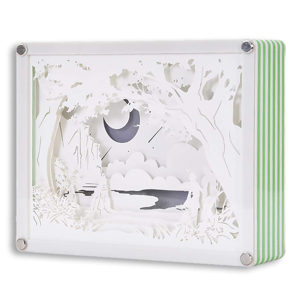 GIKIO 3D LED Paper Cut Shadow Light Box - Romantic Warm Mood Lamp for Bedroom, Kids & Adults - Perfect for Night Lights, Home Decor, and Gift Giving