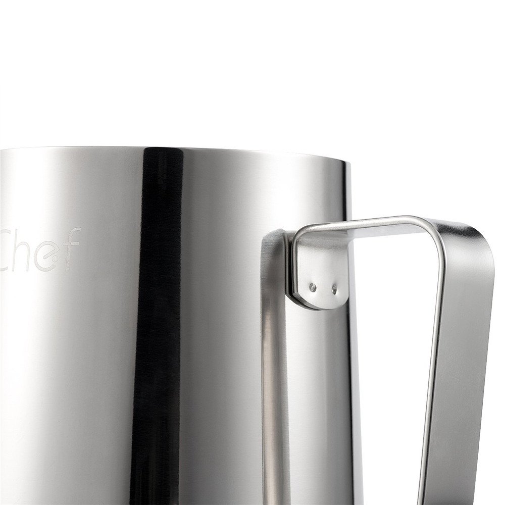X-Chef 20 oz Stainless Steel Milk Frothing Pitcher - Professional Barista Tool for Espresso, Latte & Cappuccino - Perfect for Coffee Shops & Home Brewing (600ml)