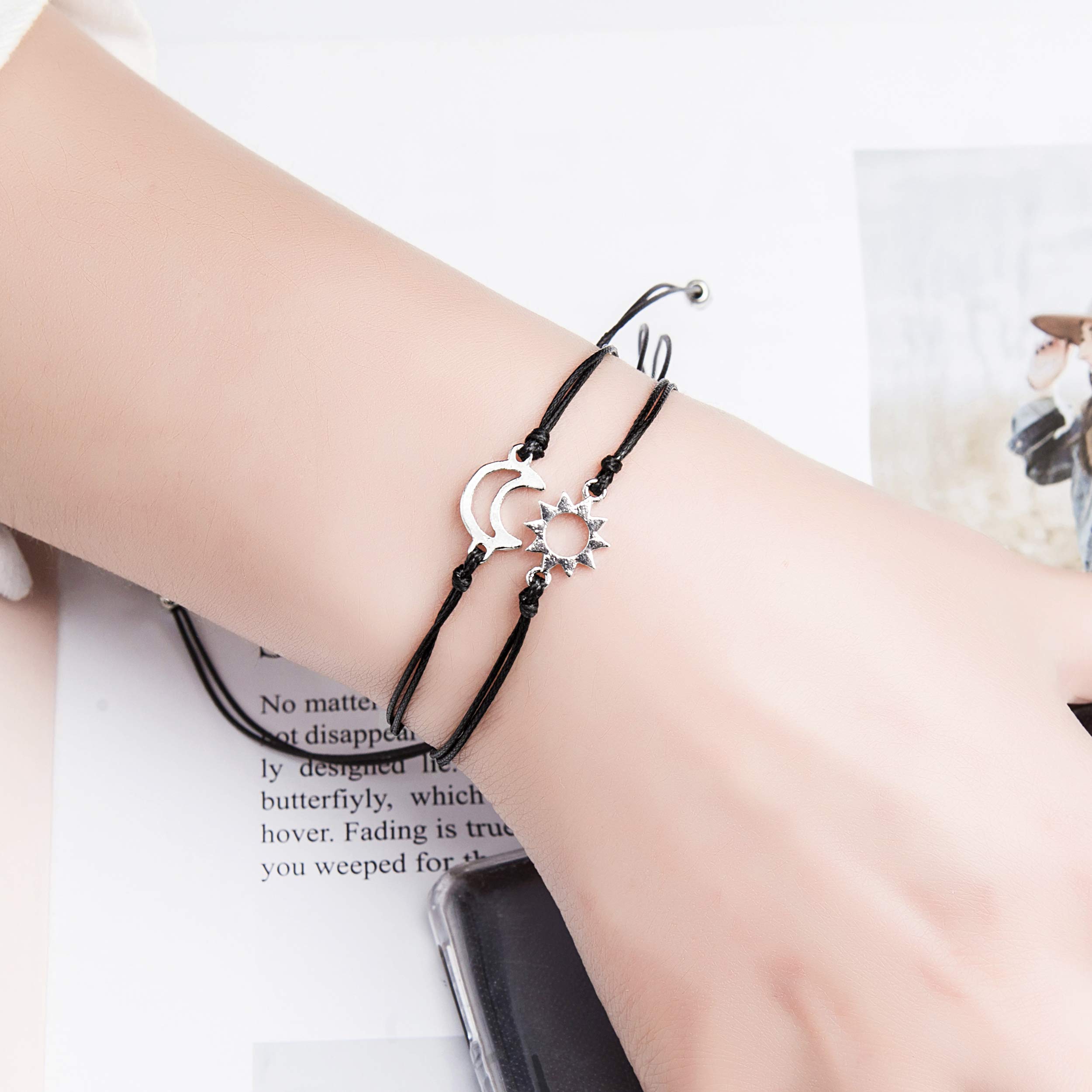 Pinky Promise Matching Bracelets for Best Friends, Couples & Family - Elephant & Compass Infinity Design for Women & Men | Long Distance Connection Gift for Loved Ones