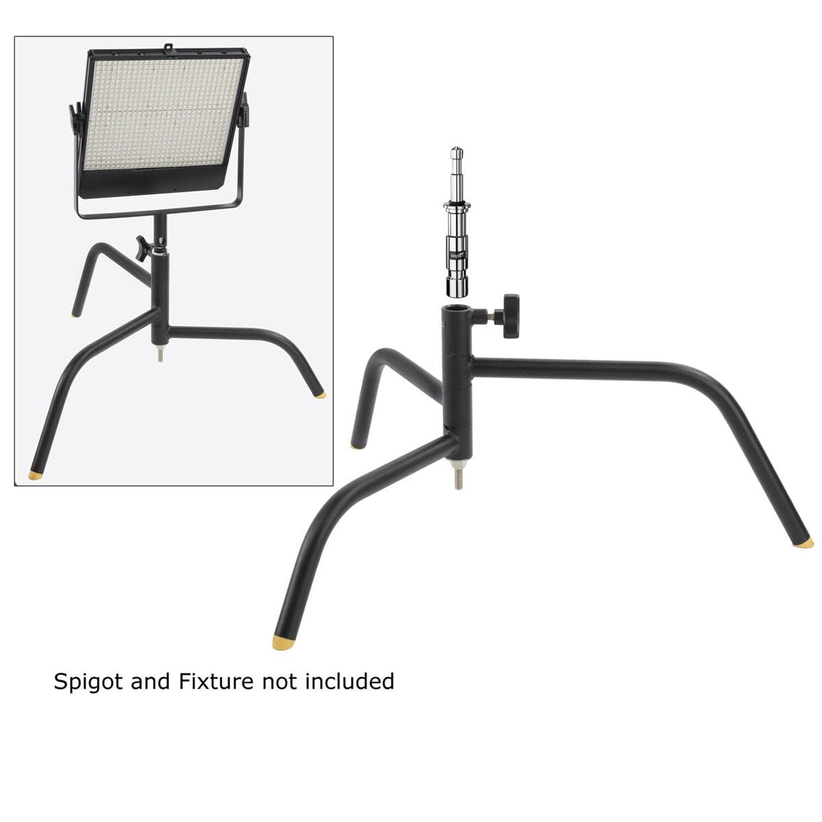 Lowel 40-Inch C-Stand Turtle Base Kit with 2.5-Inch Grip Head & 40-Inch Grip Arm - Heavy Duty Black Photography Stand for Studio Lighting, Video Production, and Film Equipment Support