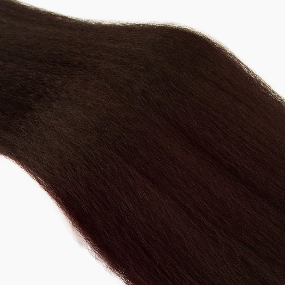 26 28 30 Inch Dark Brown Human Hair Bundles #4 Yaki Straight - Chocolate Brown Mixed Length 3 Bundles - Double Weft Human Hair Weave for Sew-in, Braiding & Natural Hairstyles
