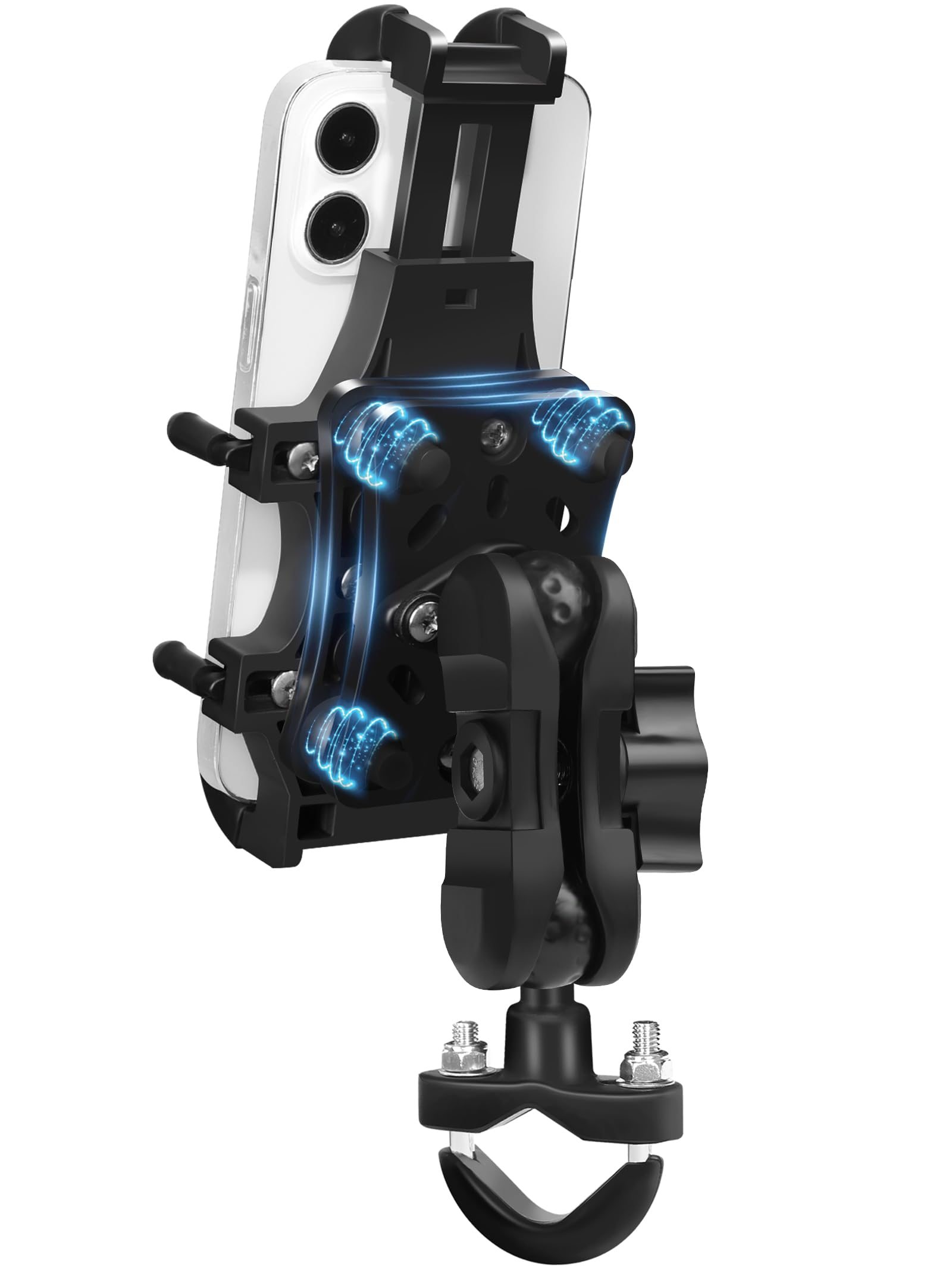 Motorcycle Phone Mount with Vibration Dampener - Universal Bike Phone Holder for 4.7