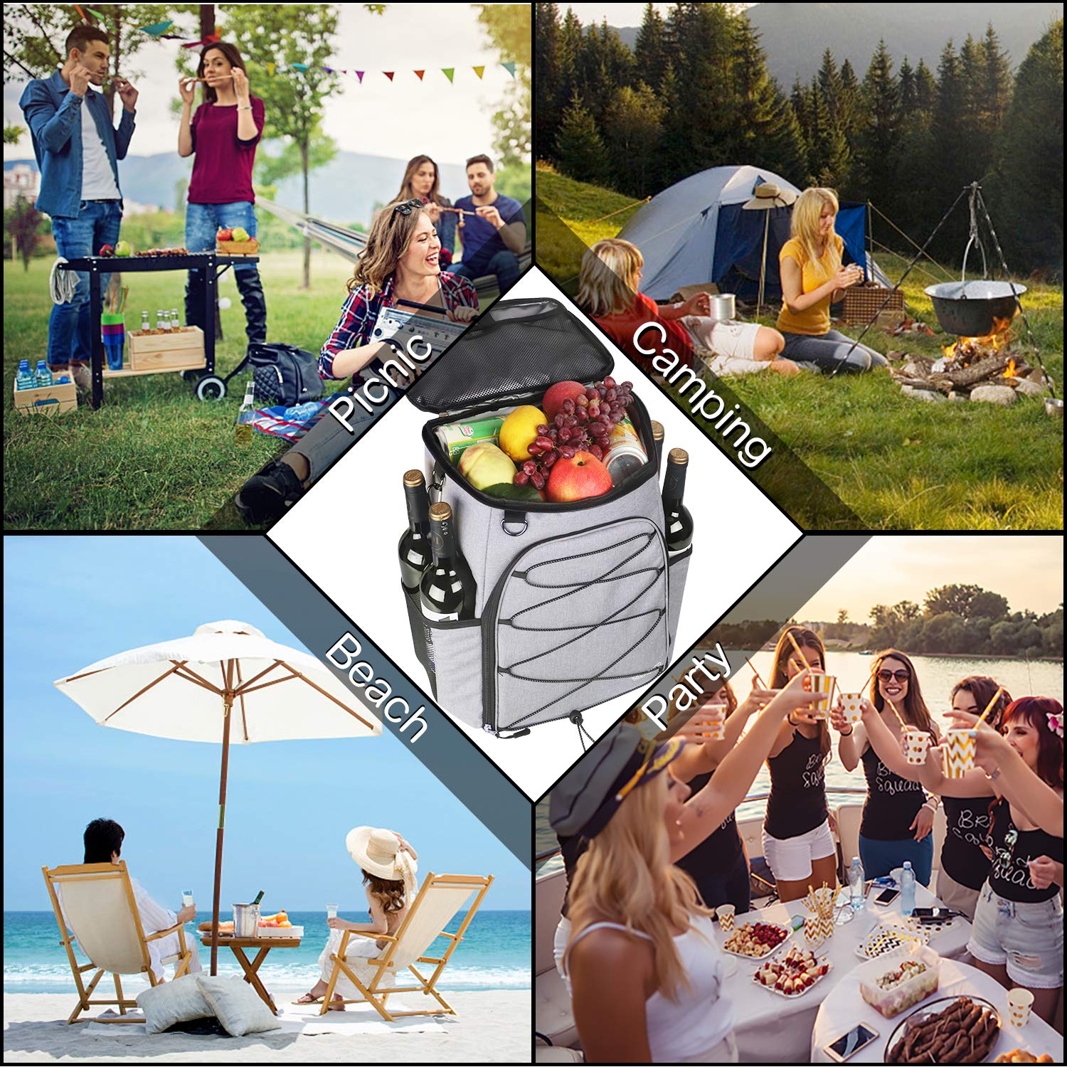 SEEHONOR Insulated Cooler Backpack - Leakproof & Lightweight Soft Cooler Bag for Lunch, Picnic, Fishing, Hiking, Camping (Holds 25 Cans) - Perfect for Outdoor Adventures, Beach Trips & Daily Commutes