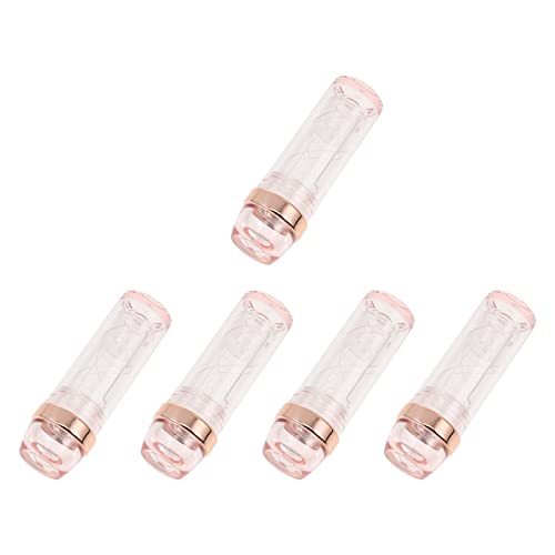 Beavorty 5Pcs Empty Lipstick Tubes - Refillable DIY Lip Balm Containers, Transparent Lip Gloss Tube Holder for Travel Toiletries & Makeup Organization | Perfect for DIY Cosmetics, Homemade Lip Care & On-the-Go Beauty Essentials