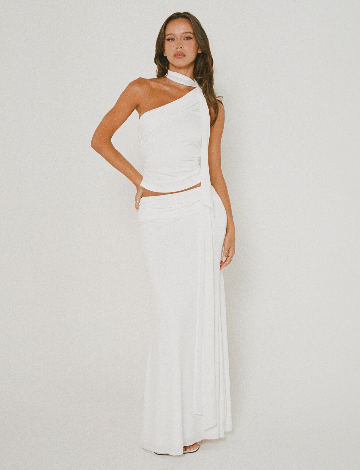Elegant White MIST SKIRT for Women - Flowy Chiffon Maxi Skirt for Summer, Beach, and Casual Wear