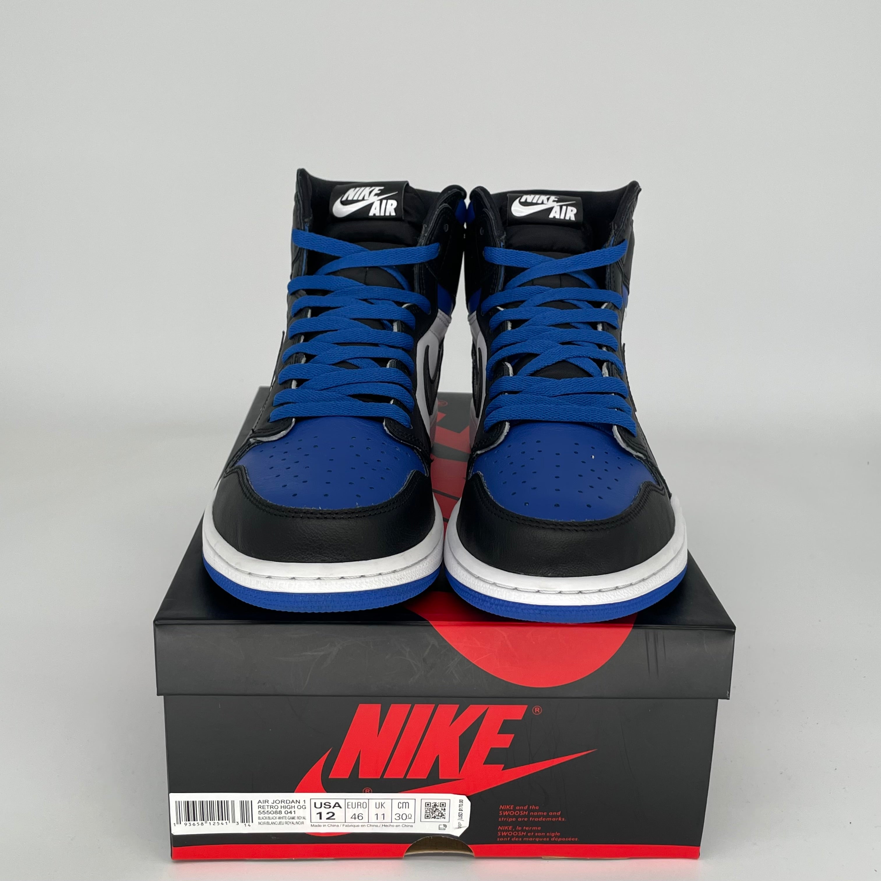 AIR JORDAN 1 ROYAL TOE Men's Basketball Shoes Size 12 - 555088-041 | High-Top Sneakers for Streetwear & Court Performance