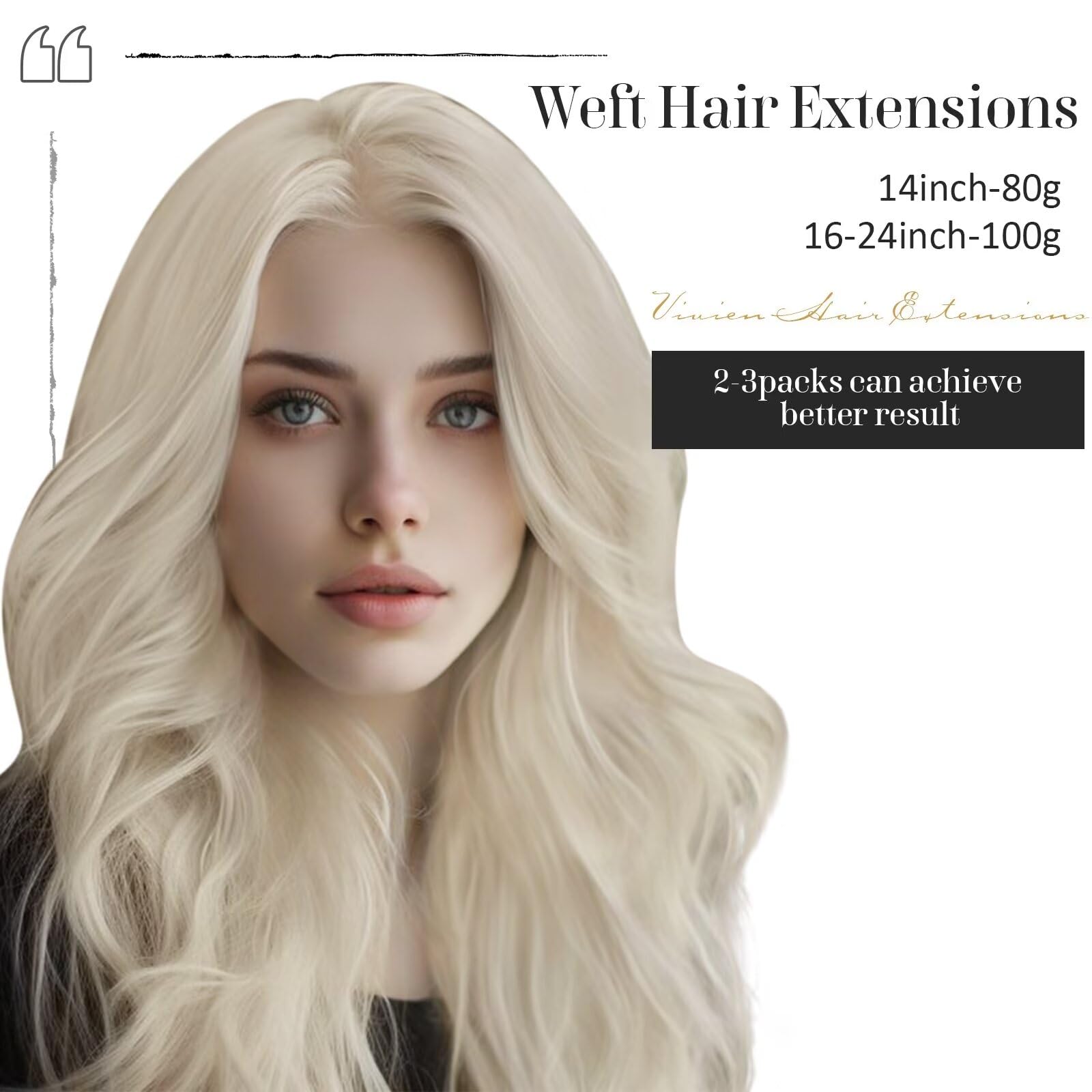 22 Inch Platinum Blonde Sew-in Human Hair Extensions - 100G Double Weft Straight Hair Weft for Thick Full Head - Perfect for Parties, Weddings & Daily Styling