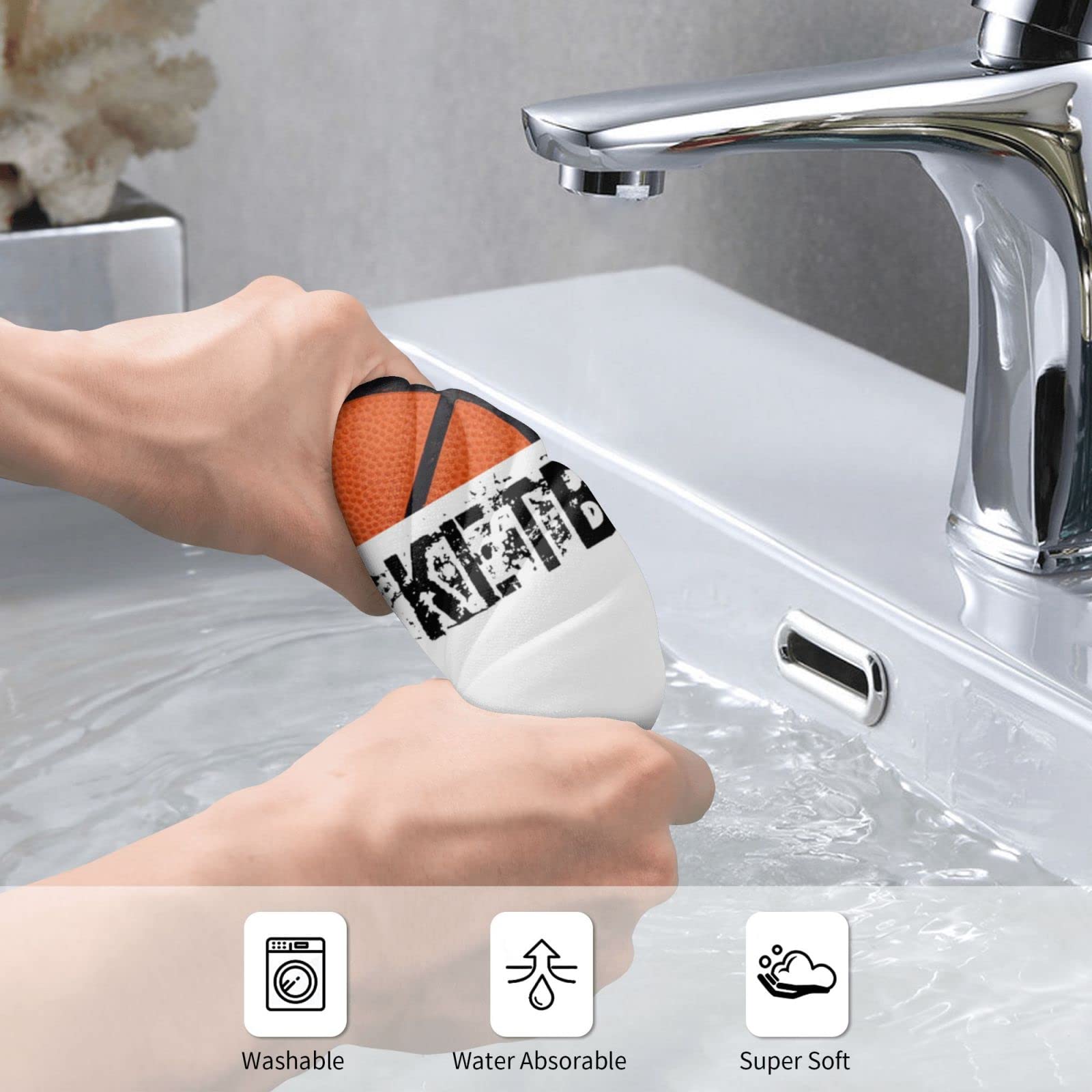 Bassyil Premium Absorbent Basketball Towel - 12x27.5 Inch Gym, Yoga & Sports Towel for Men & Women - Quick-Dry Face & Hand Towel for Basketball, Workout, Bathroom & Travel (1 Pack)