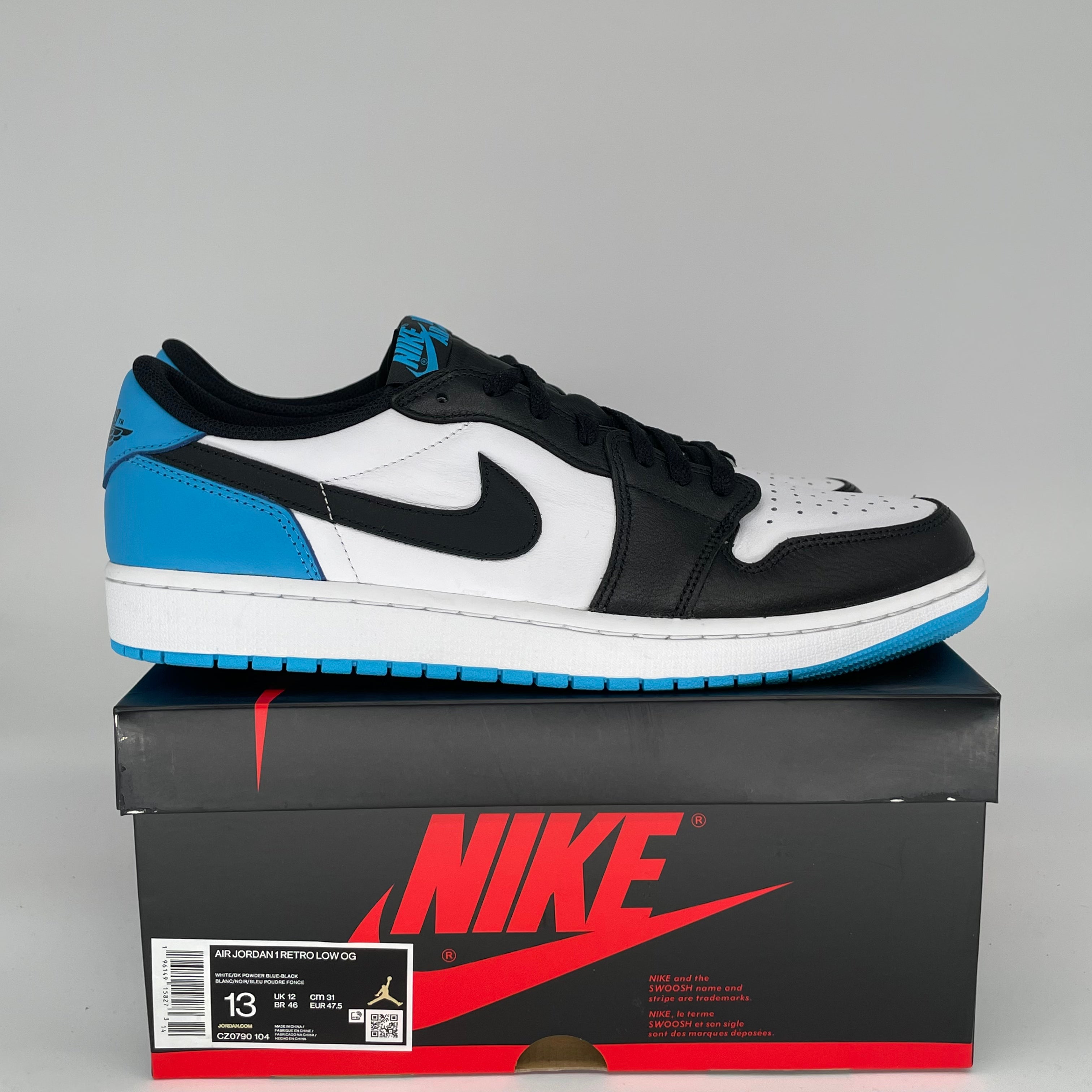 AIR JORDAN 1 LOW POWDER BLUE MEN'S SNEAKERS - SIZE 13 (CZ0790-104) | CASUAL WEAR, STREET FASHION & BASKETBALL LIFESTYLE