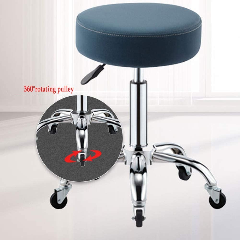 **Adjustable Hydraulic Swivel Stool with Wheels & Cushion – Multi-Purpose Rolling Chair for Home Office, Salon, Barber, Medical, Tattoo & Kitchen – Ergonomic Comfort for Work & Relaxation**
