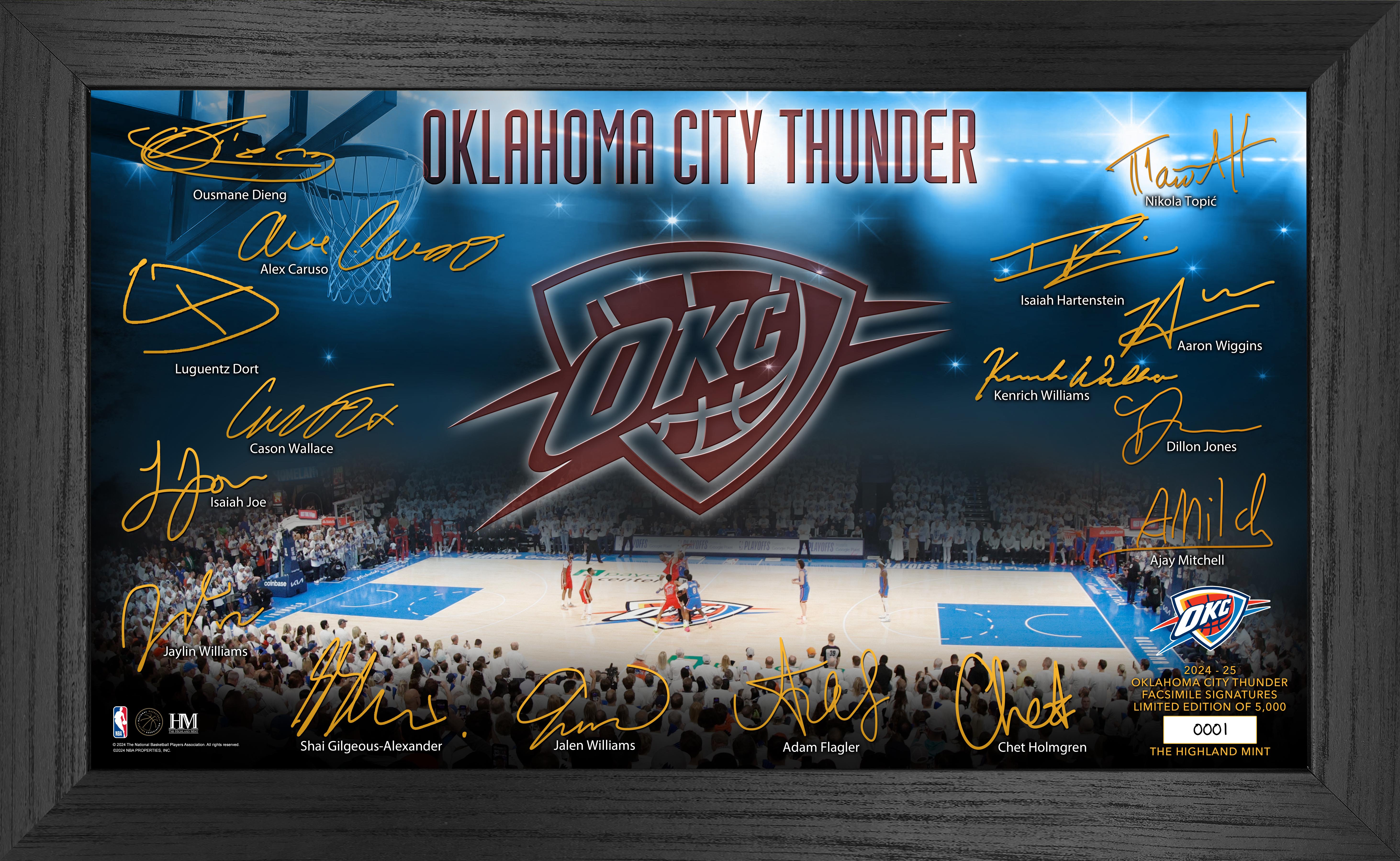 Oklahoma City Thunder 2024-25 Signature Court Basketball Jersey - Authentic NBA Player Edition - Perfect for Games, Fan Events & Sports Collectibles
