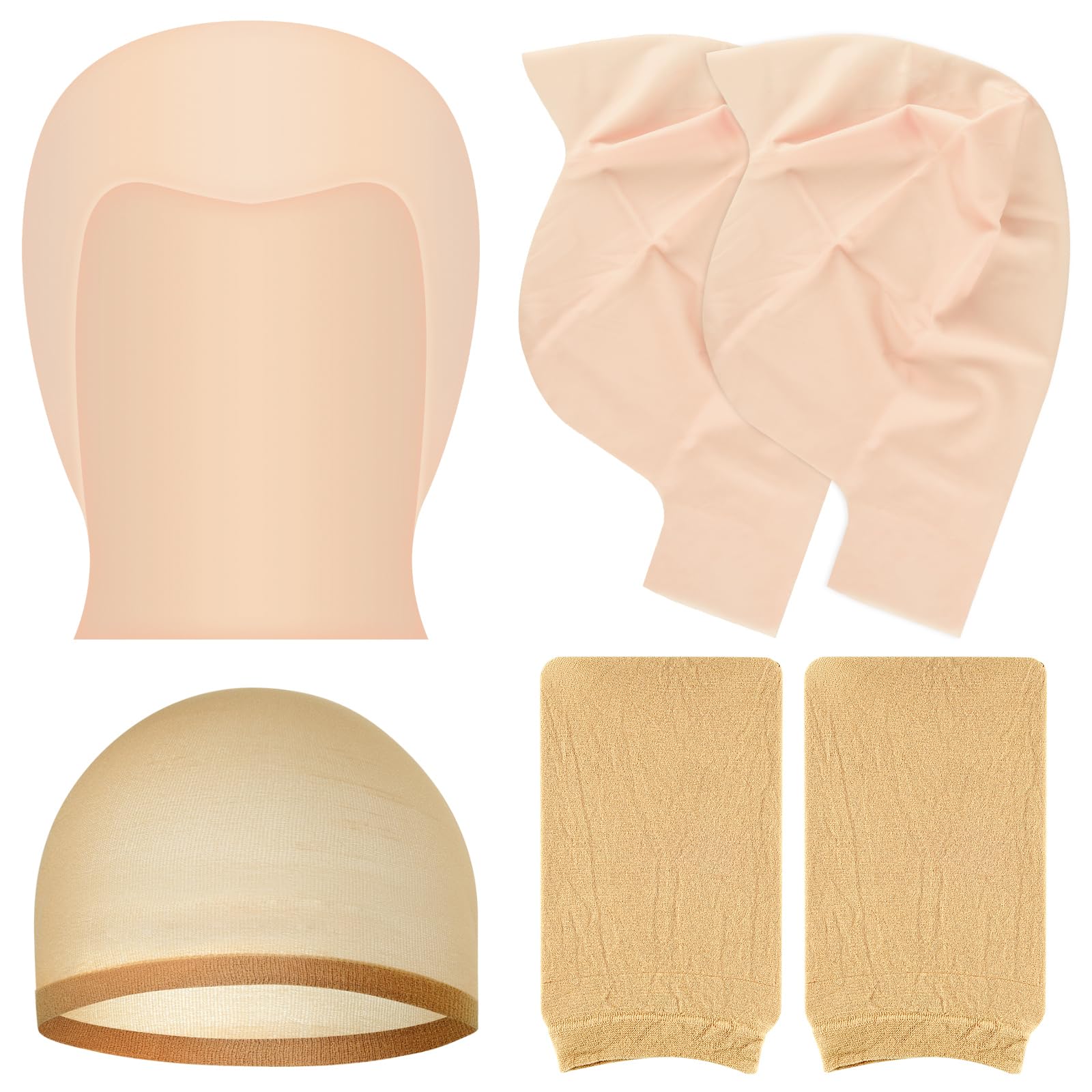 2/4/6/8 Pack Halloween Bald Caps for Women & Men - Latex Bald Head Cap for Costume Makeup & Cosplay - Perfect for Halloween Parties, Theatrical Performances, and Costume Contests