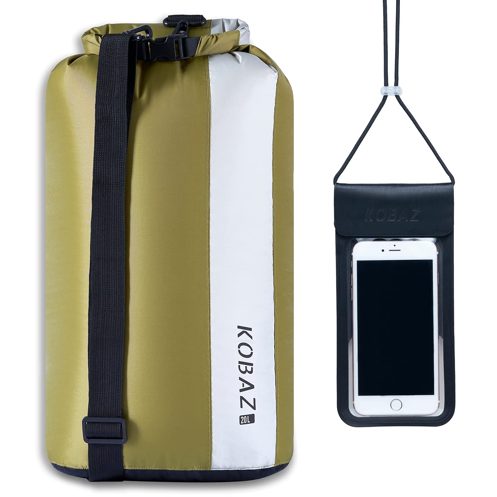 Waterproof Dry Bags 10L 20L 35L - Lightweight Roll Top Dry Sack with Shoulder Strap for Kayaking, Camping, Hiking, Beach, Swimming & Outdoor Activities