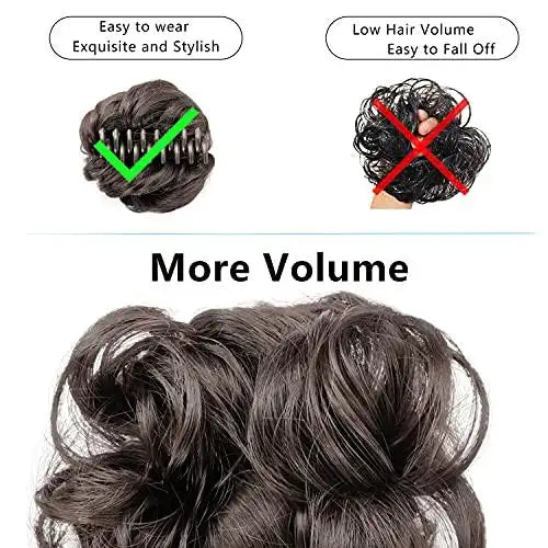 Large Claw Clip Hair Bun Extension - Seamless Hair Accessory for Ponytails & Updos - Perfect for Women, Girls, Everyday & Special Occasions