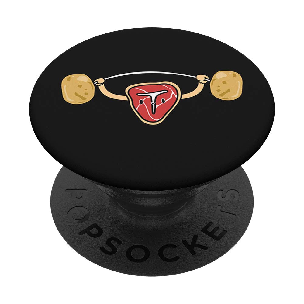 Funny Steak Lifting Potatoes Food Snatch Squat Barbell Gym PopSockets - Swappable PopGrip for Fitness Enthusiasts & Gym Lovers - Perfect for Phones, Tablets & Workout Motivation