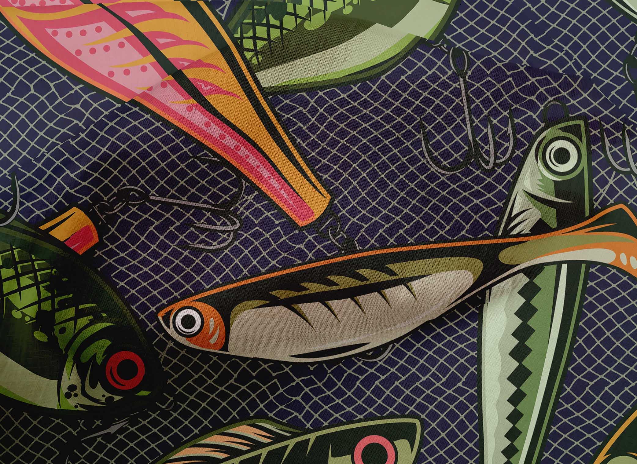 Premium 100% Cotton Cambric Fabric - Light Green Printed Fish Design, 42 Inch Wide by The Yard | DIY Clothing, Quilting, Dressmaking & Home Decor Sewing Supplies | Perfect for Apparel, Crafts & Upholstery Projects
