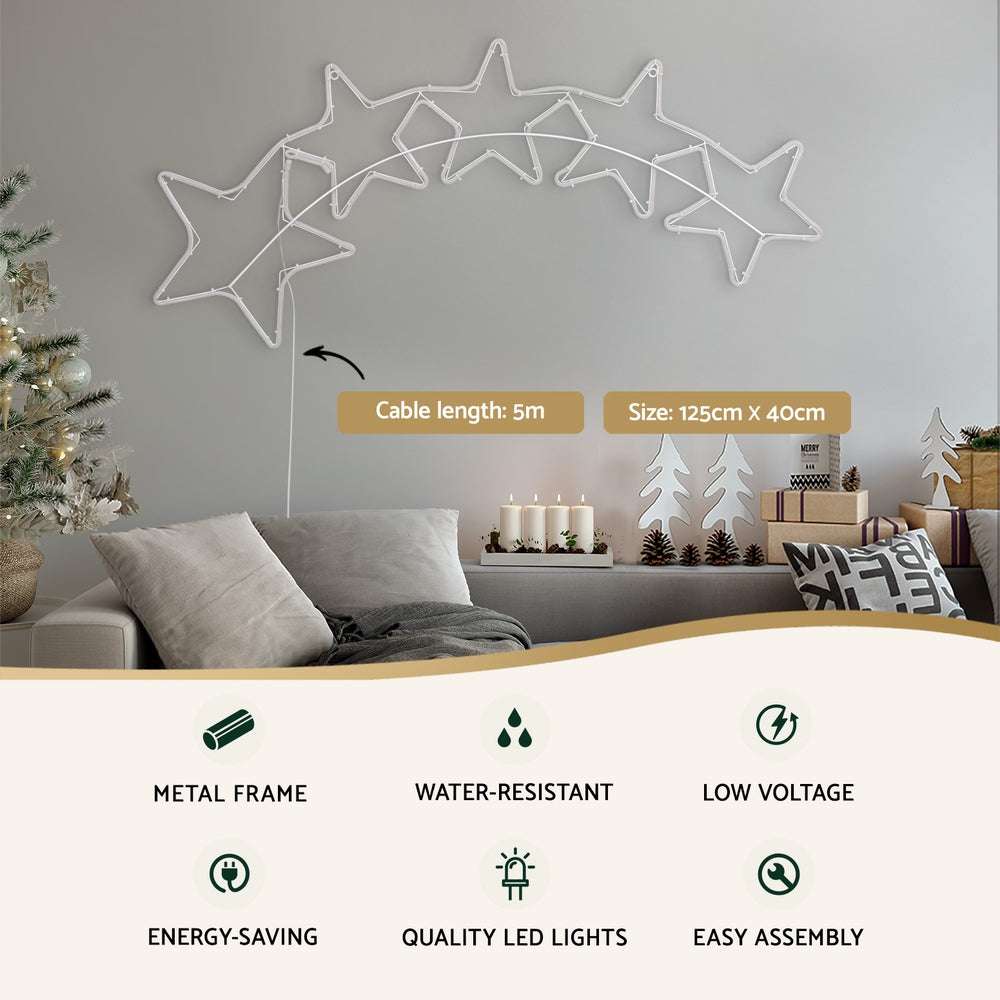 1.25M Christmas Lights Motif 560 LED Rope Light - Waterproof Outdoor Holiday Decorations for Christmas Tree, Yard, Patio, and Party Decor