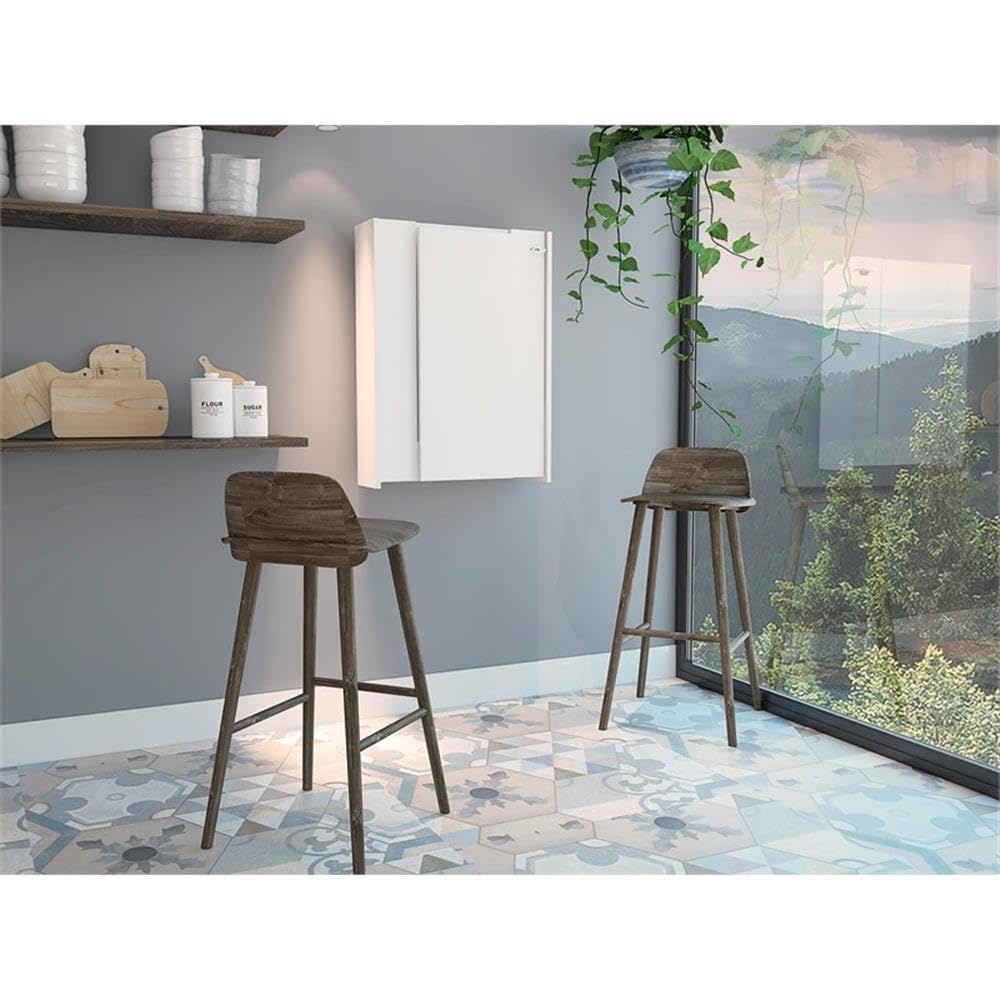 Tuhome White Foldable Wall Desk - Space-Saving for Small Rooms