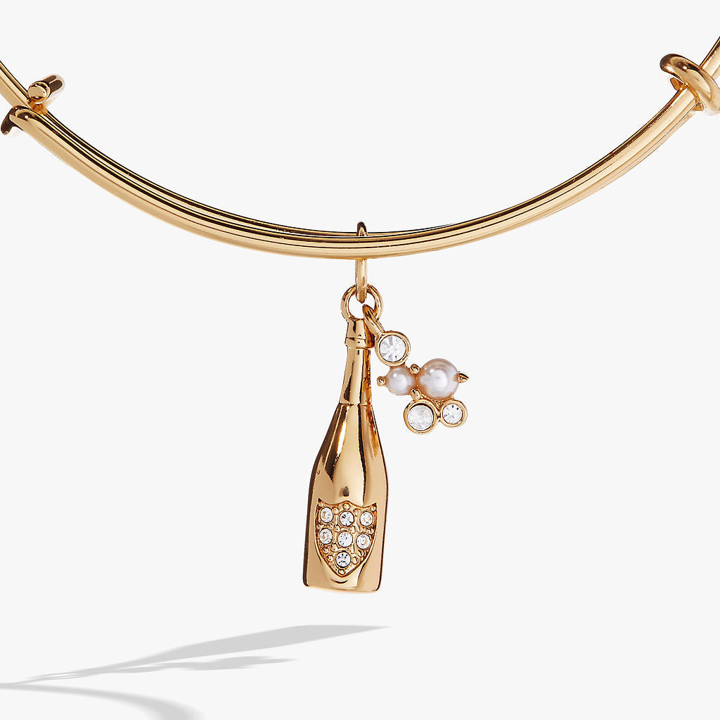 Elegant Champagne Gold Bangle Bracelet for Women - Perfect for Weddings, Parties & Special Occasions