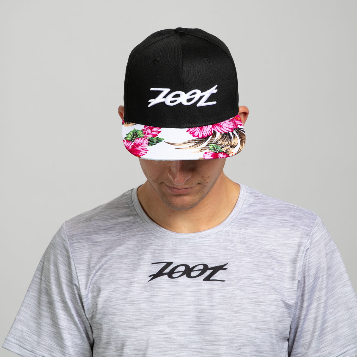 Unisex Flat Bill Snapback Hat - Black/Pink Floral Design Adjustable Baseball Cap for Men & Women | Perfect for Outdoor Sports, Streetwear Fashion & Casual Wear