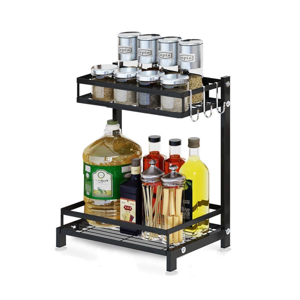 Adjustable 2-Tier Stainless Steel Spice Rack Organizer for Kitchen Countertop - Spice Jars & Bottles Storage with Detachable Utensil Holder (Chopsticks/Knives/Cutting Board) - Perfect for Small Space Kitchen Organization & Countertop Storage Solutions