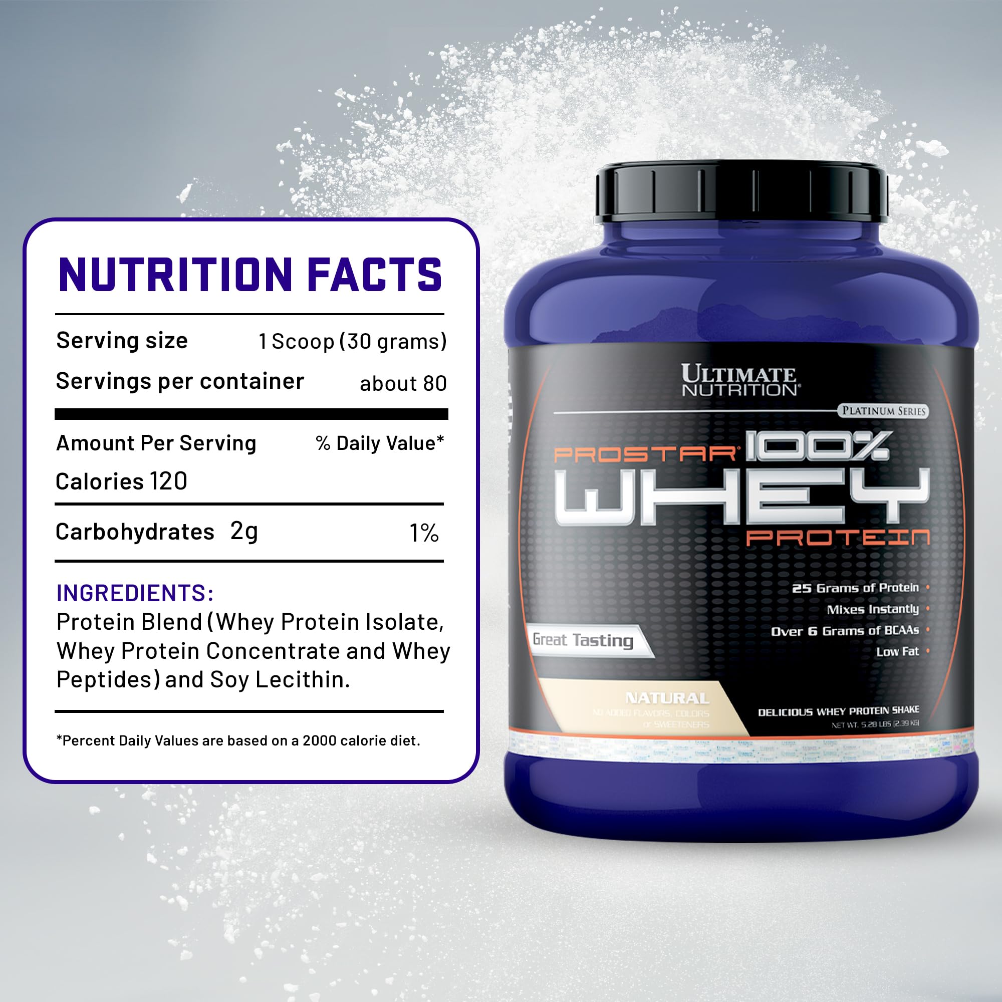 Ultimate Nutrition Prostar Whey Protein Powder Isolate - Low Carb, High Protein Shake for Muscle Gain & Recovery - Keto Friendly, Low Sodium & Fat - 5.28 lbs Tub - Perfect for Post-Workout & Healthy Lifestyle