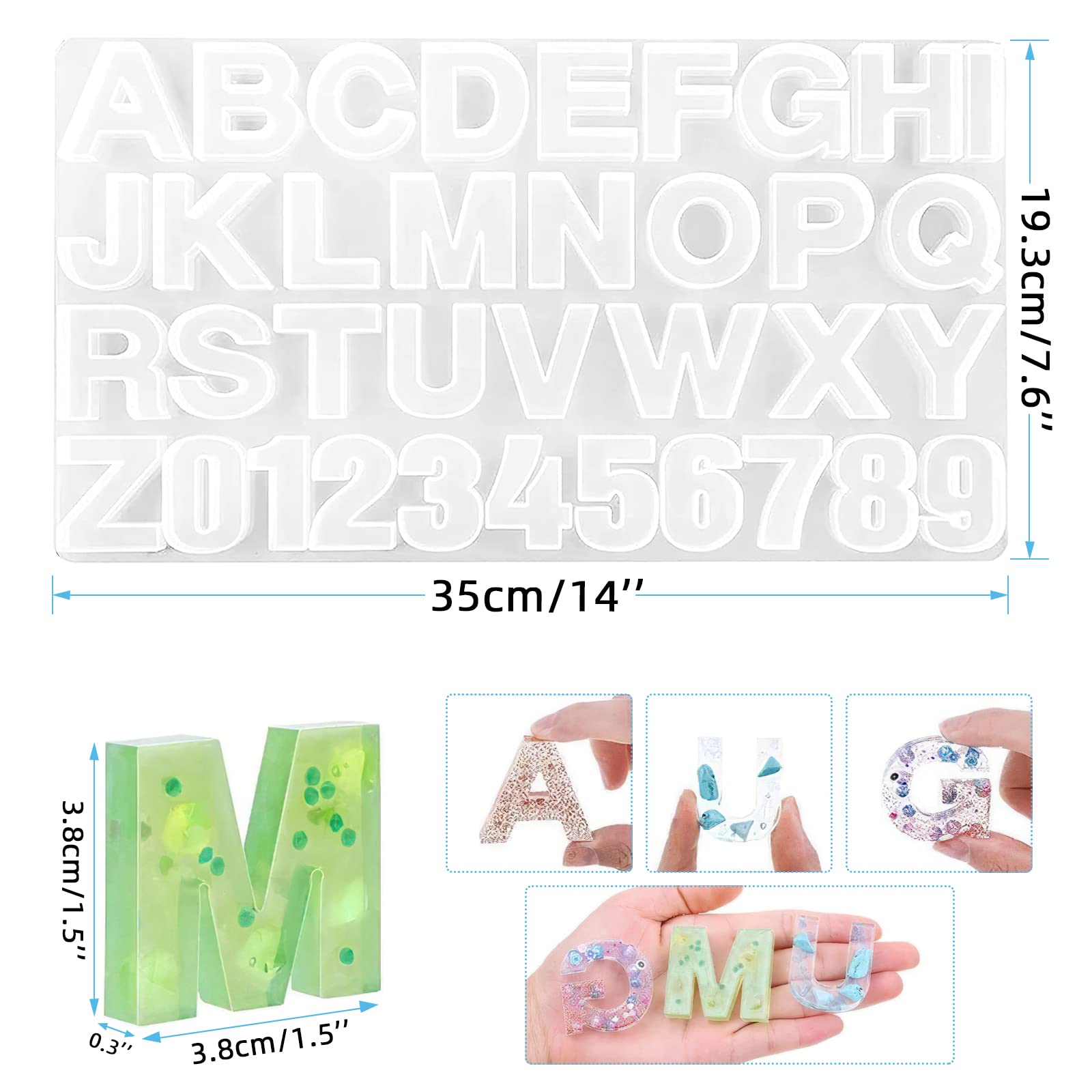 DIY Silicone Alphabet Resin Molds for Jewelry Making & Chocolate Casting - A-Z Letter Molds for Epoxy Resin Crafts, Cake Decorating & Homemade Candy - Perfect for Birthday Parties, Wedding Favors & DIY Gift Making