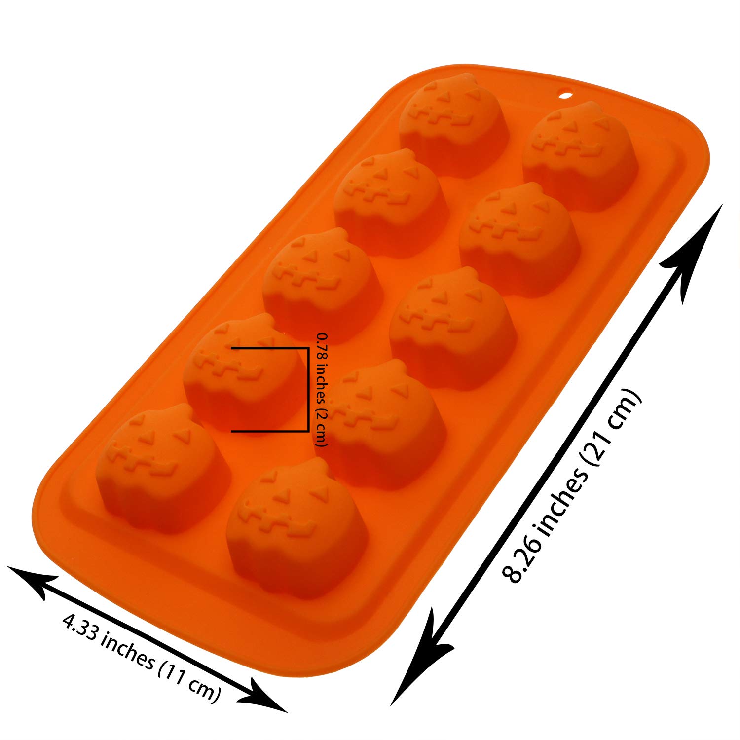 ONLYKXY 1-Piece Orange Pumpkin Silicone Mold for Baking - Halloween Cake, Ice Cream, Chocolate, Jello & Soap Molds - Reusable Silicone Baking Shapes for DIY Desserts, Candles & Party Decorations