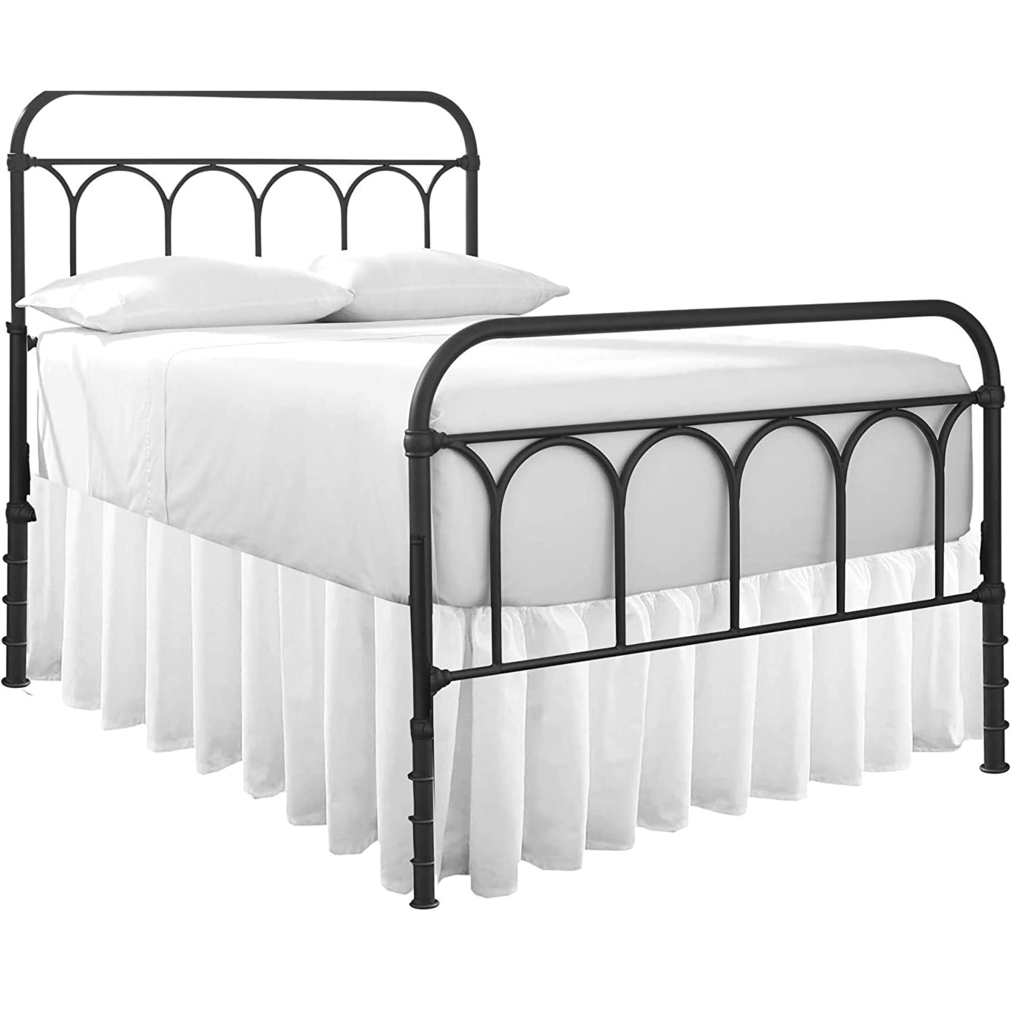Elegant Ruffled Bed Skirt with Split Corners - 24