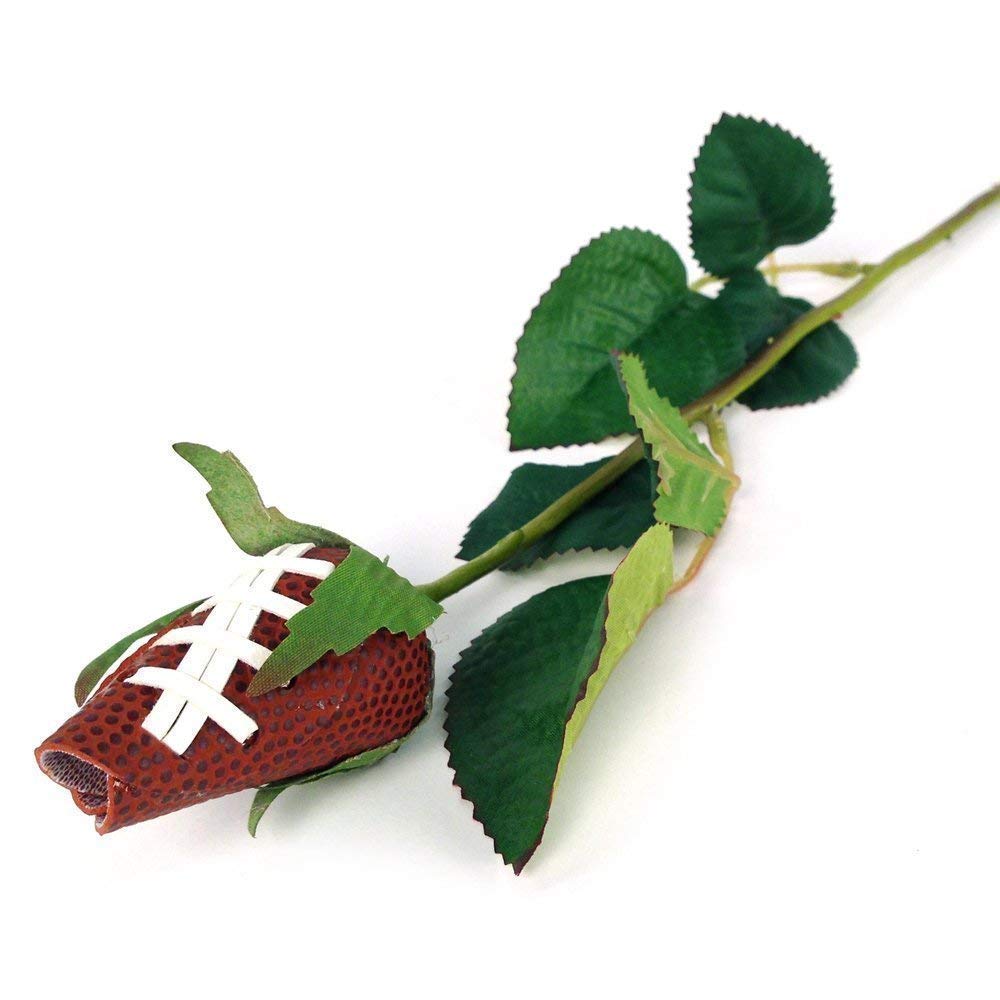 Custom Football Rose Gift - Handmade Personalized Sports Rose for Valentine's Day, Anniversary & Birthday Presents | Unique Floral Arrangement for Football Fans & Sports Lovers