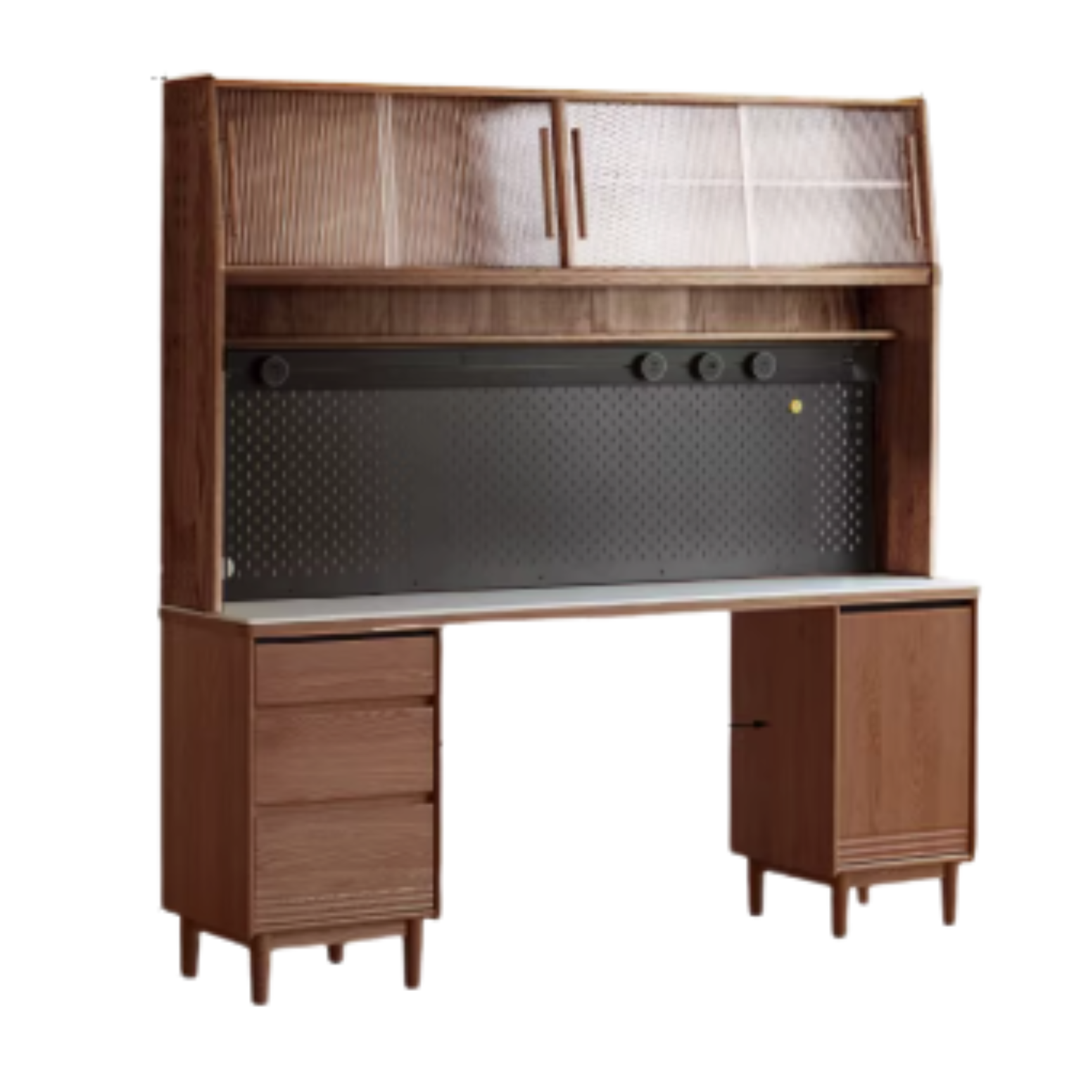 Solid Oak and Ash Wood Modern Rock Board Sideboard - Stylish Storage for Living Room, Dining Room, or Entryway