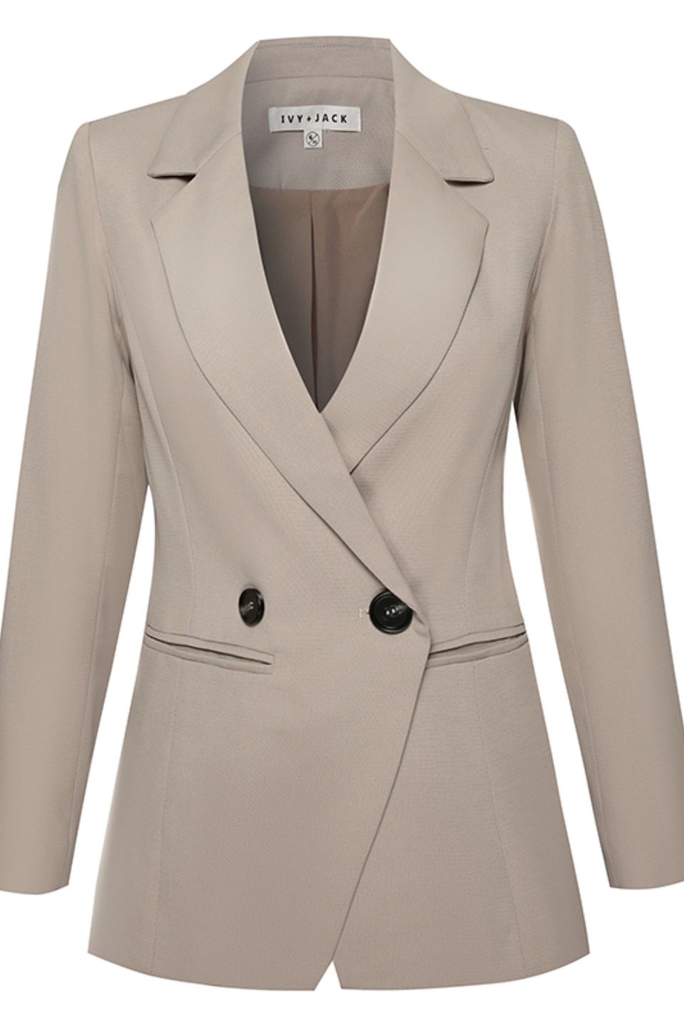 Harper Stone Textured Double Breasted Blazer for Women - Elegant Office & Business Formal Wear - Perfect for Work, Interviews, and Professional Events