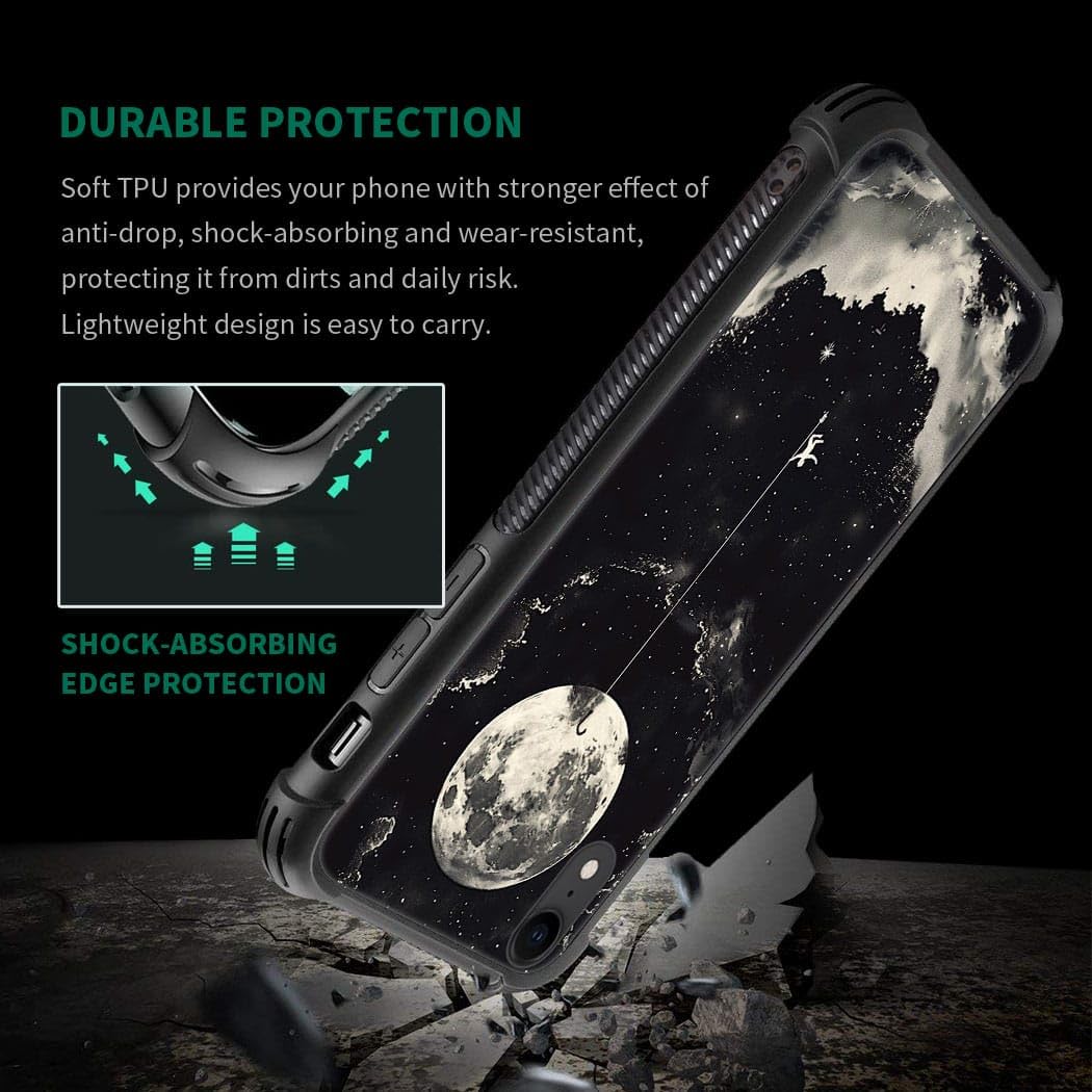 CARLOCA iPhone XR Case - Shockproof Protective Cover for Men & Boys | Climbing The Moon Design | Durable & Stylish Phone Case for Outdoor, Work & Daily Use