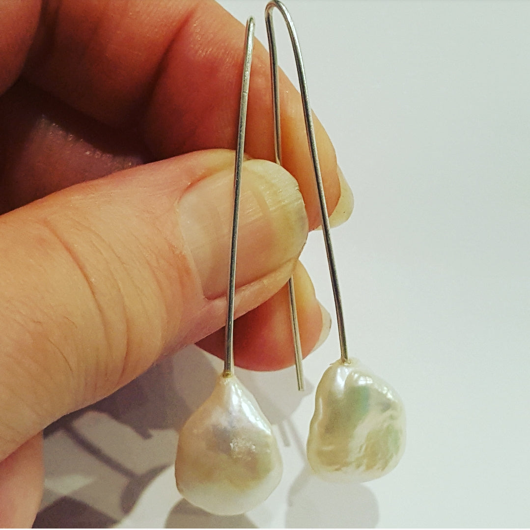 Elegant Baroque Freshwater Pearl Drop Earrings for Women - Vintage Dangle Jewelry Gift for Wedding, Party & Special Occasions